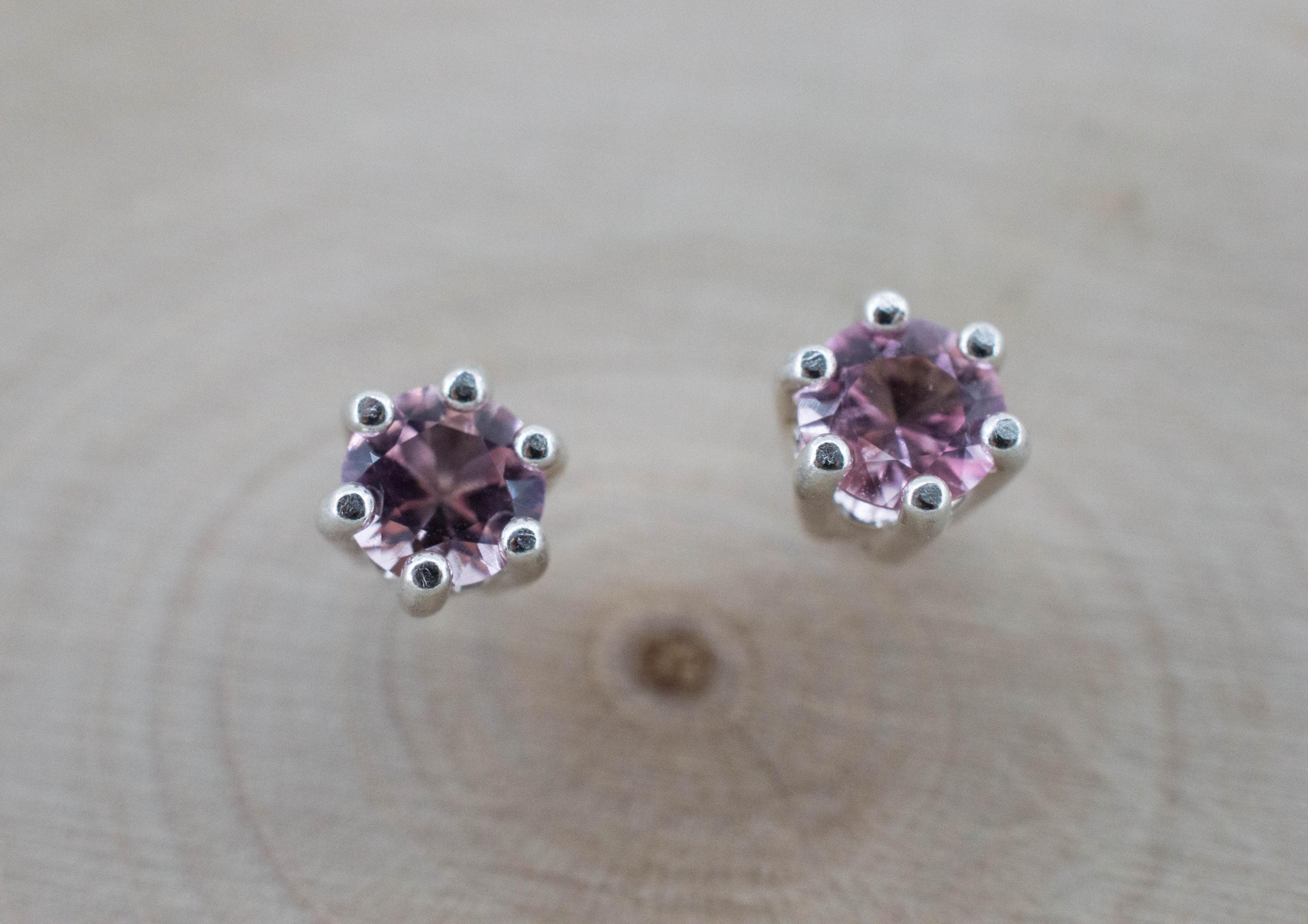 Pink Tourmaline Earrings; Natural Untreated San Diego Tourmaline; 0.620ctw