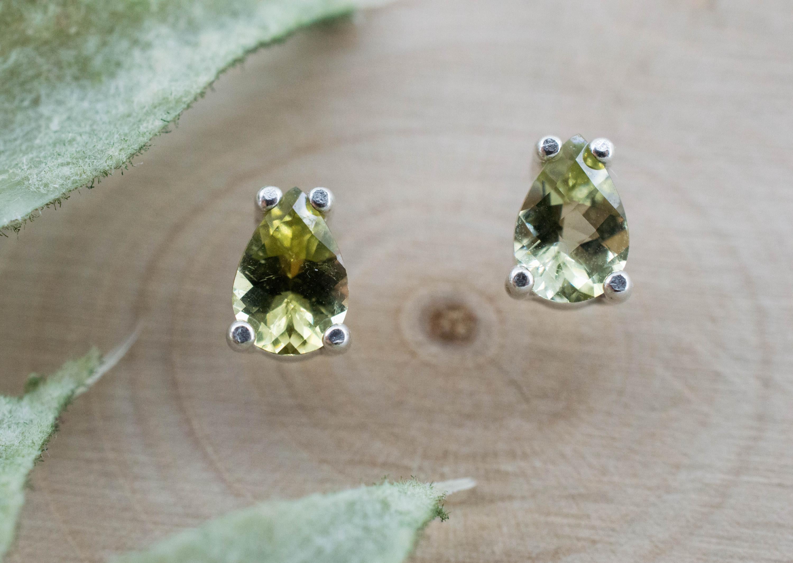 Green Tourmaline Earrings; Natural Untreated San Diego Tourmaline; 0.705ctw
