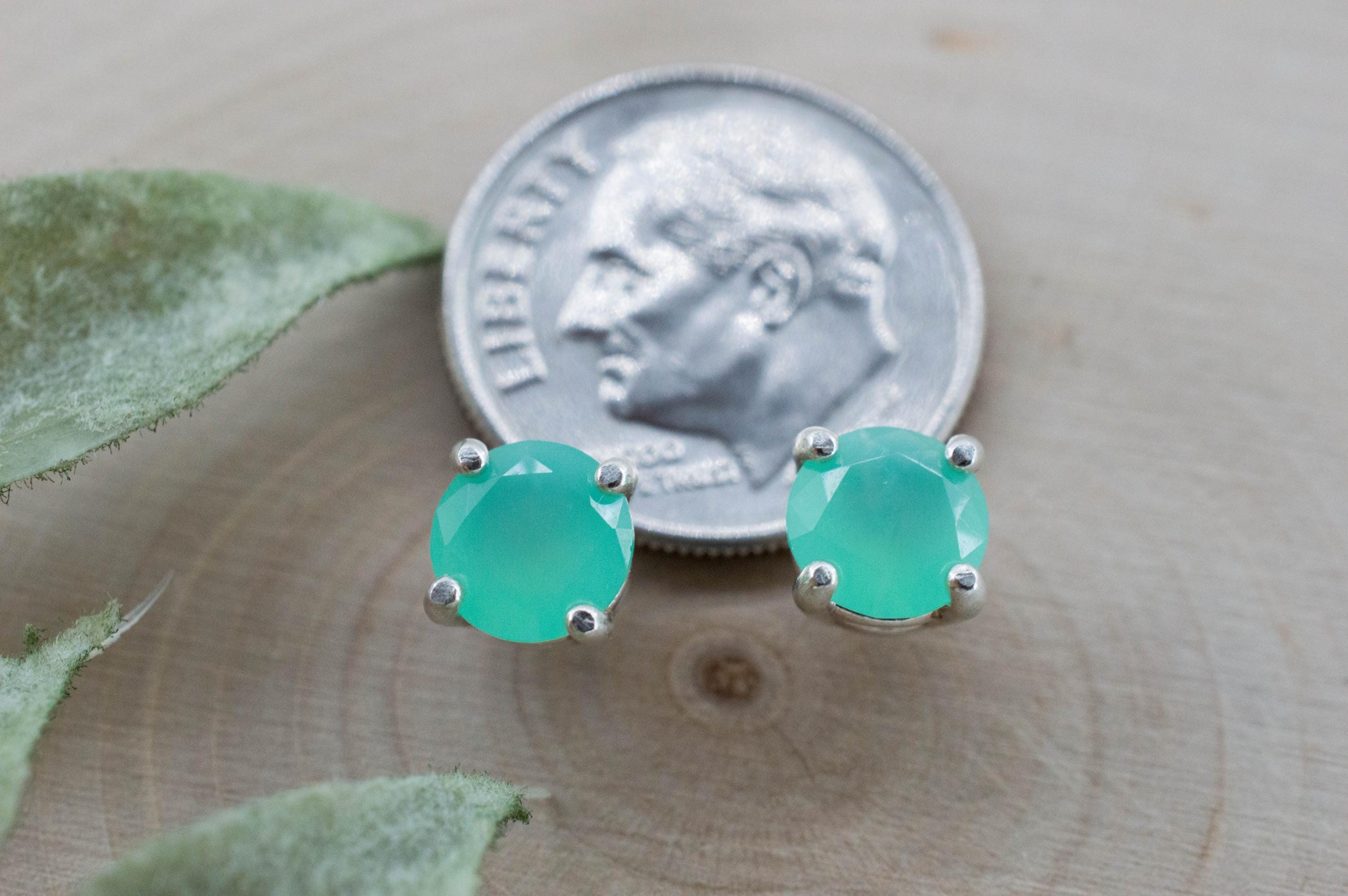 Chrysoprase Earrings, Natural Untreated Australian Chrysoprase; 1.145cts