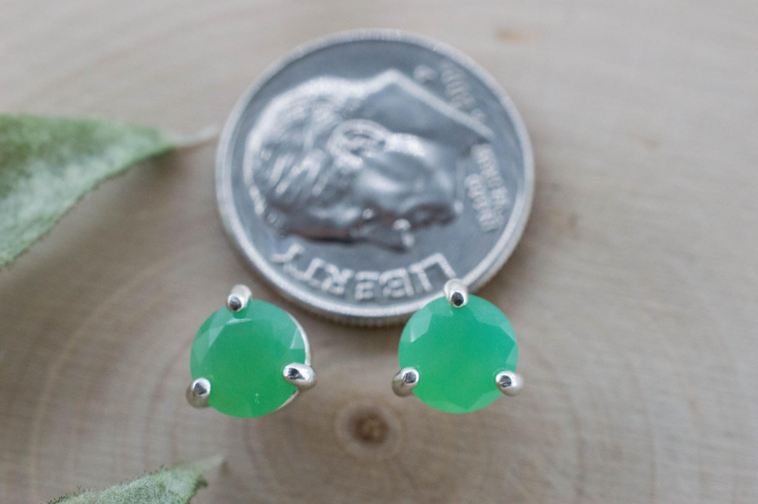 Chrysoprase Earrings, Natural Untreated Australian Chrysoprase; 1.150cts