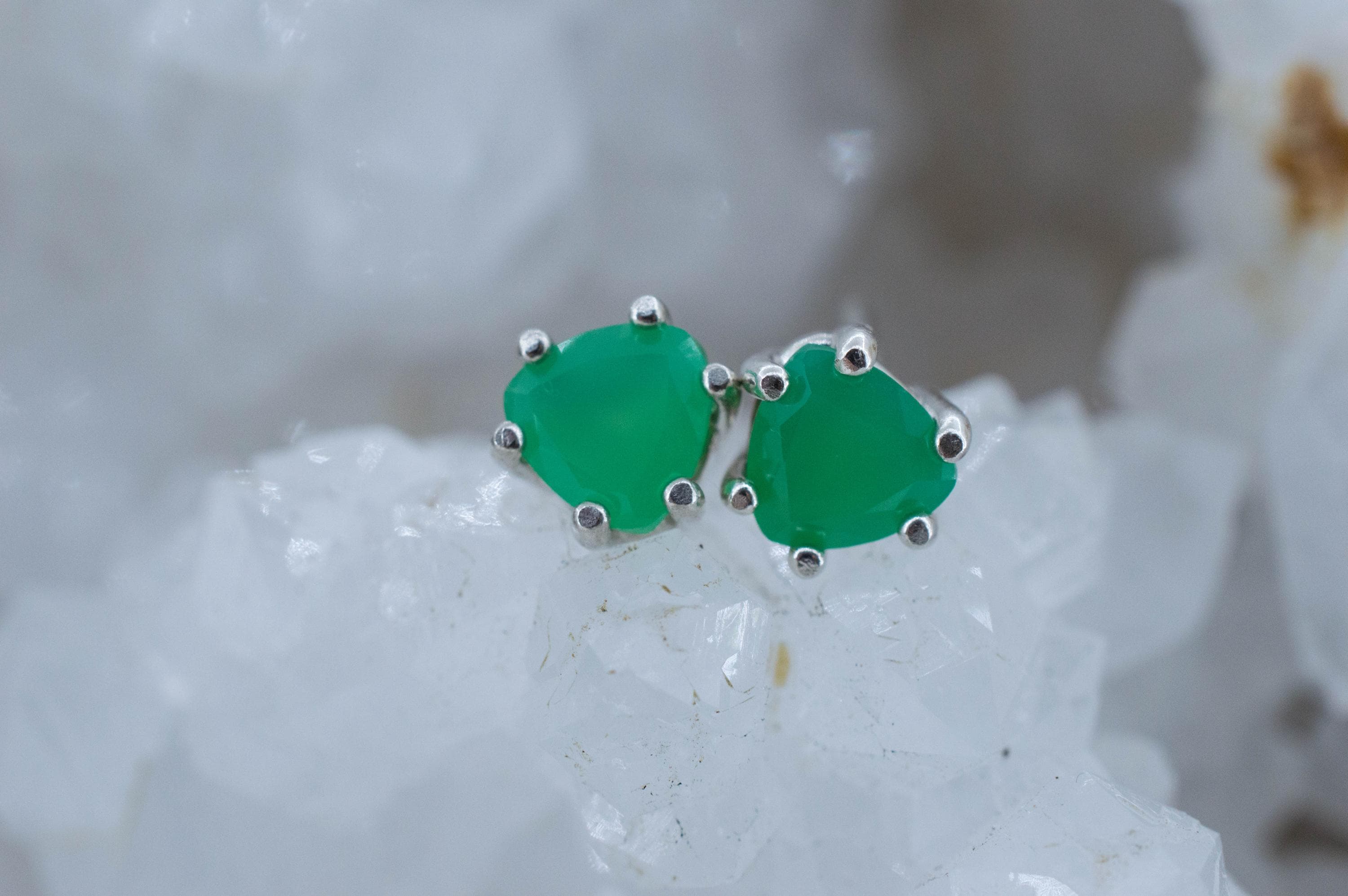 Chrysoprase Earrings, Natural Untreated Australian Chrysoprase; 1.375cts