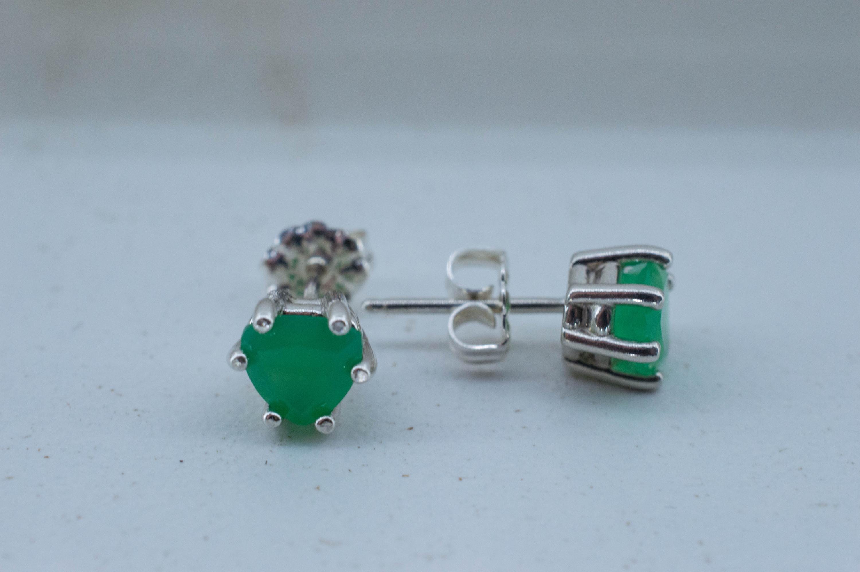 Chrysoprase Earrings, Natural Untreated Australian Chrysoprase; 1.375cts