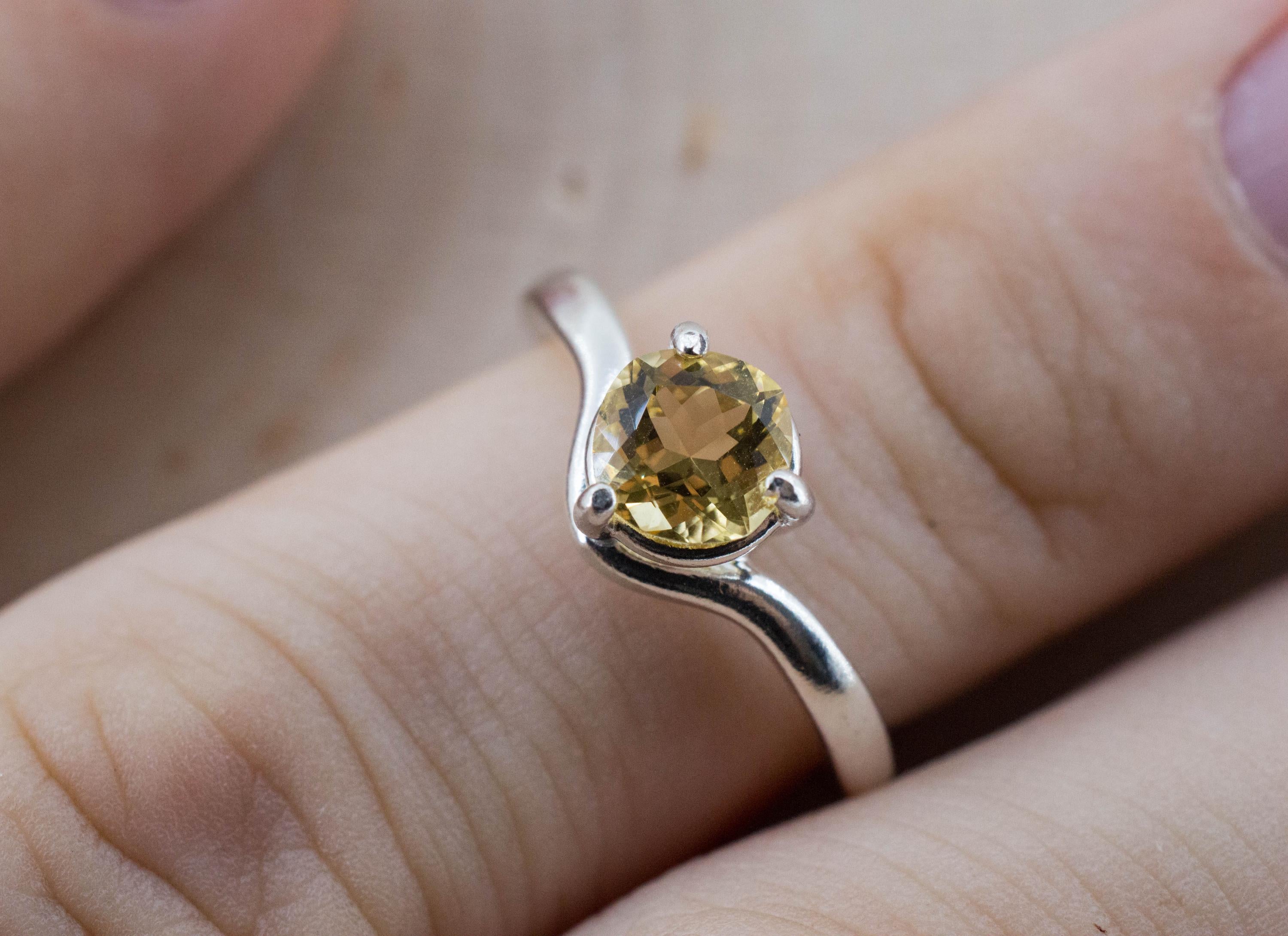 Heliodor Ring, Natural Untreated Brazil Golden Beryl; 0.745cts