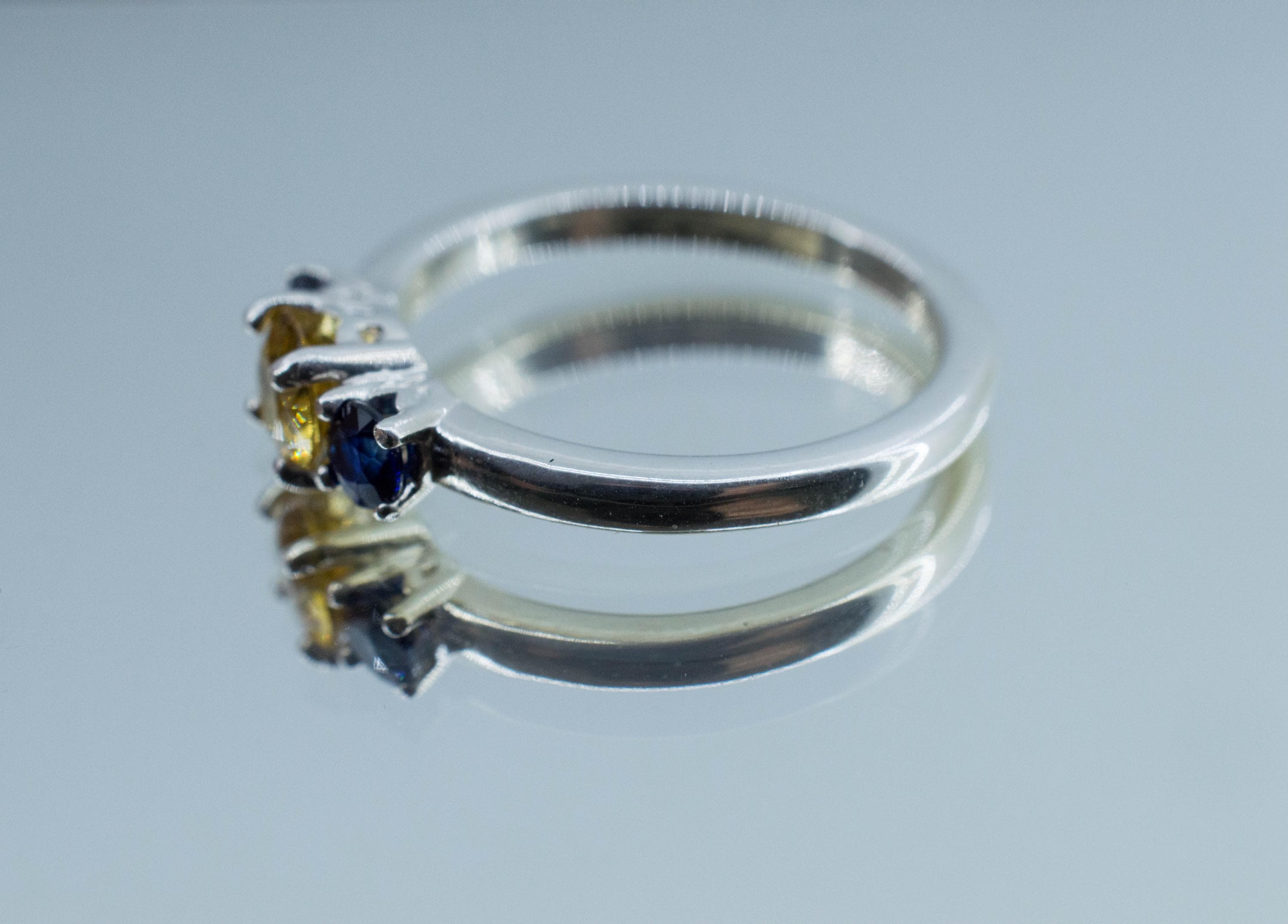 Heliodor and Sapphire Ring, Natural Untreated Brazil Golden Beryl; 0.390cts