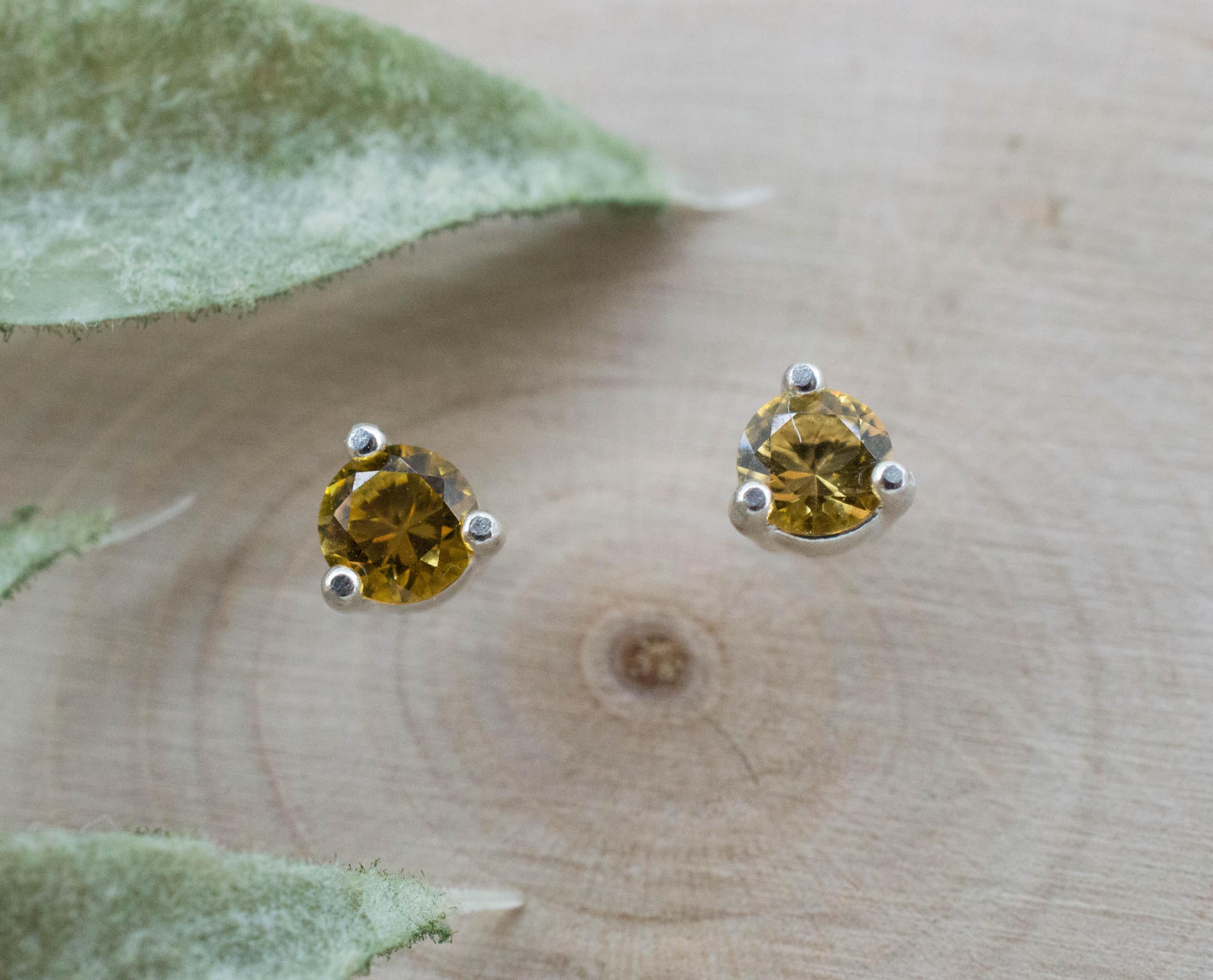 Heliodor Earrings, Natural Untreated Brazil Golden Beryl; 0.375cts