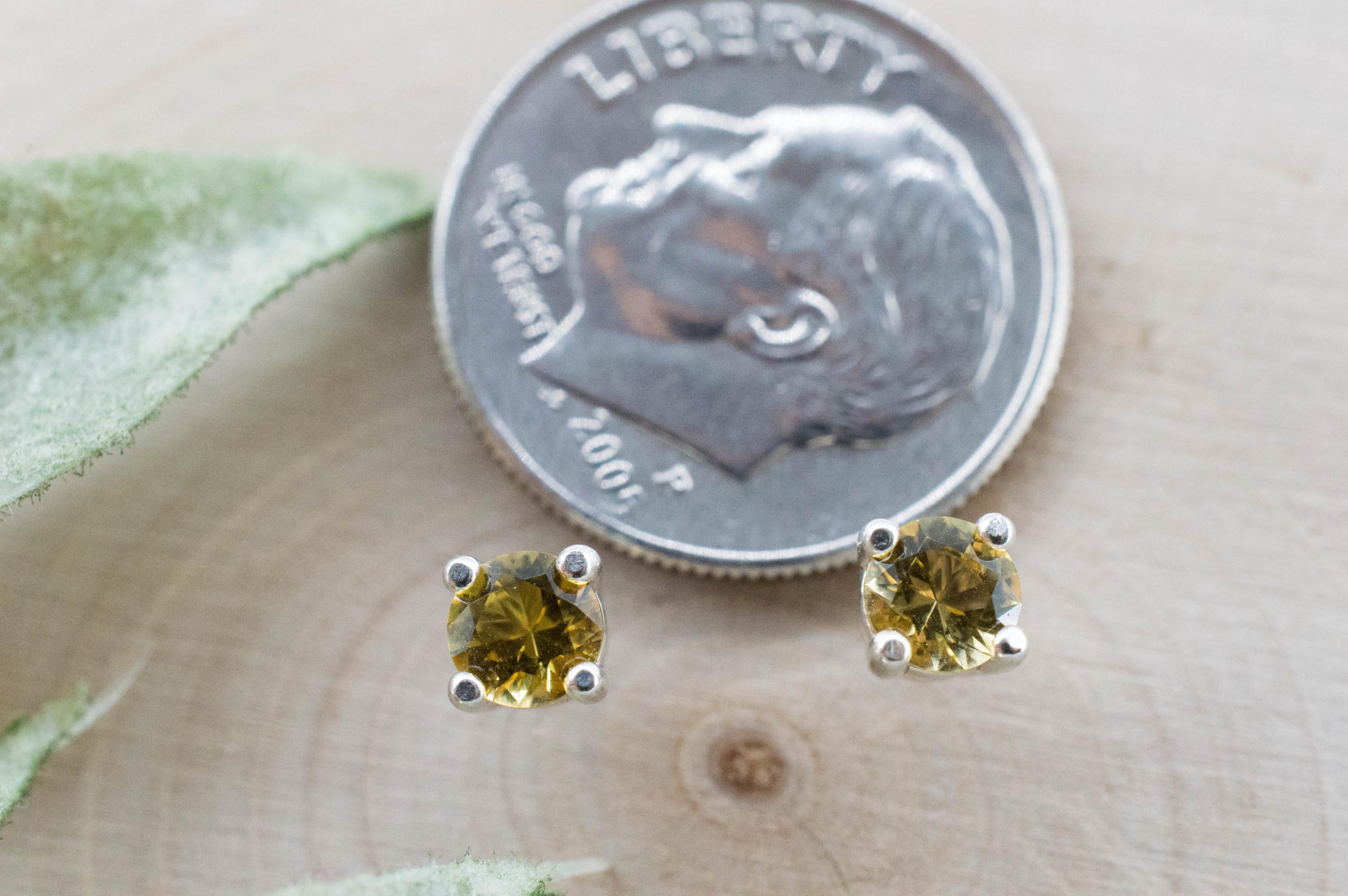 Heliodor Earrings, Natural Untreated Brazil Golden Beryl; 0.395cts