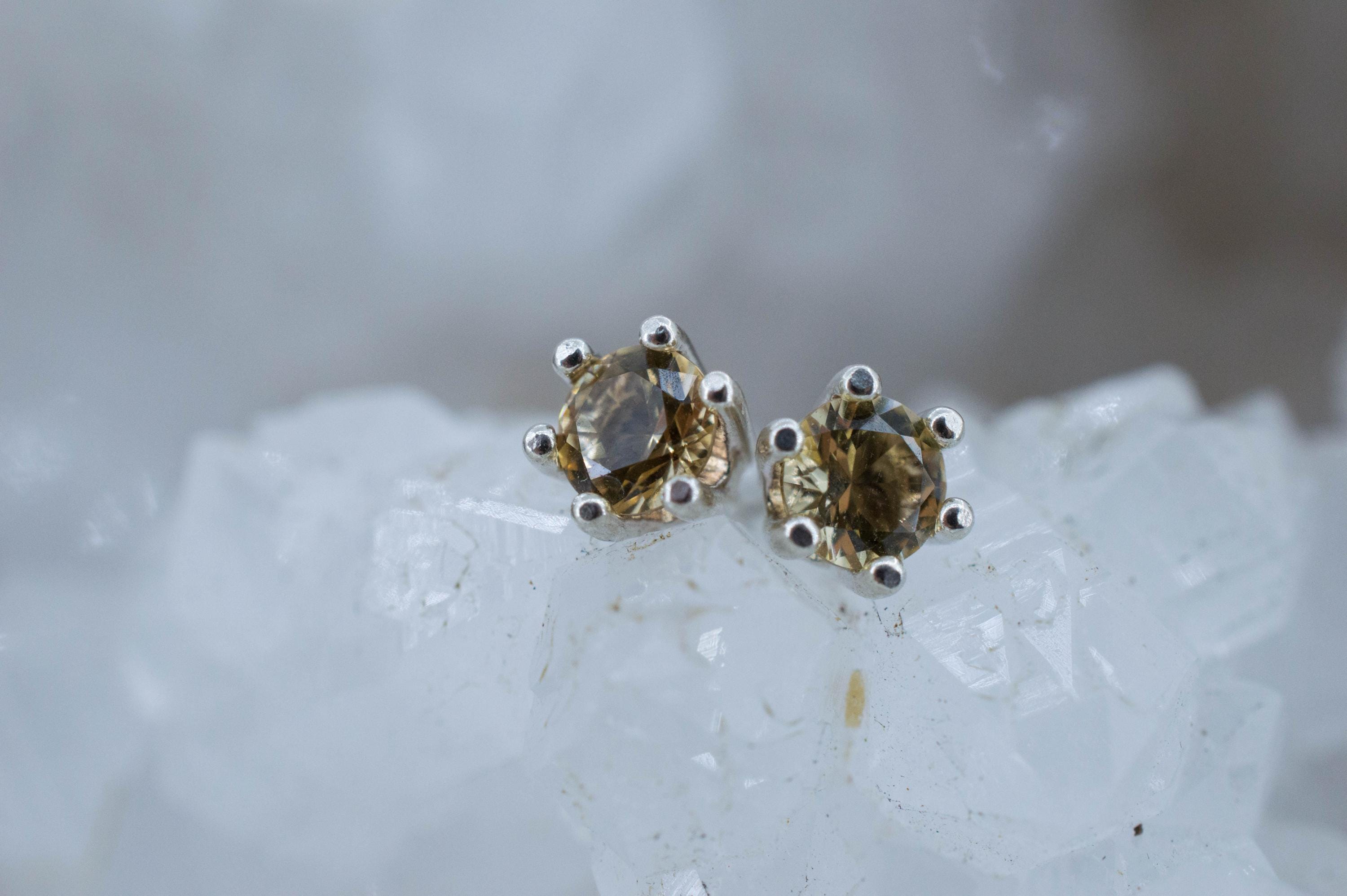 Heliodor Earrings, Natural Untreated Brazil Golden Beryl; 0.425cts