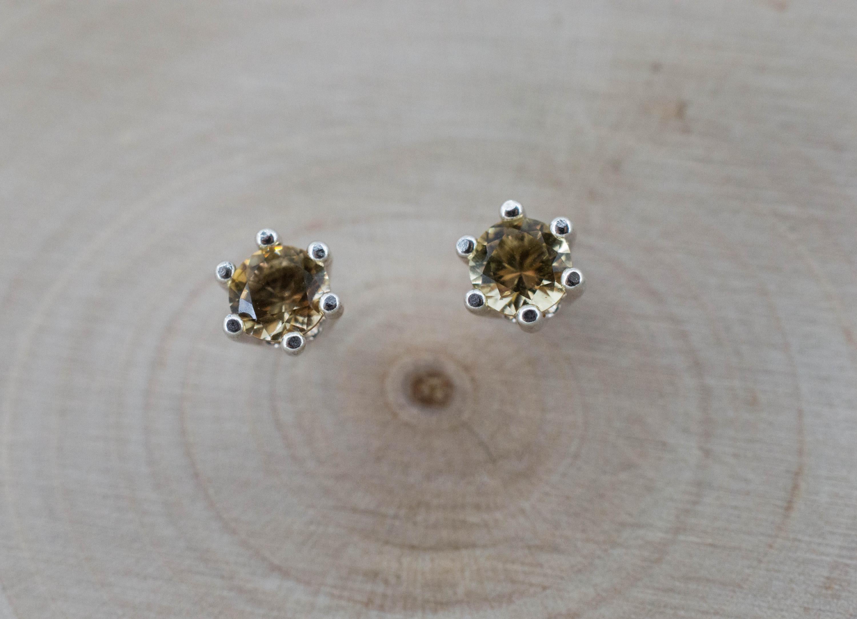 Heliodor Earrings, Natural Untreated Brazil Golden Beryl; 0.425cts