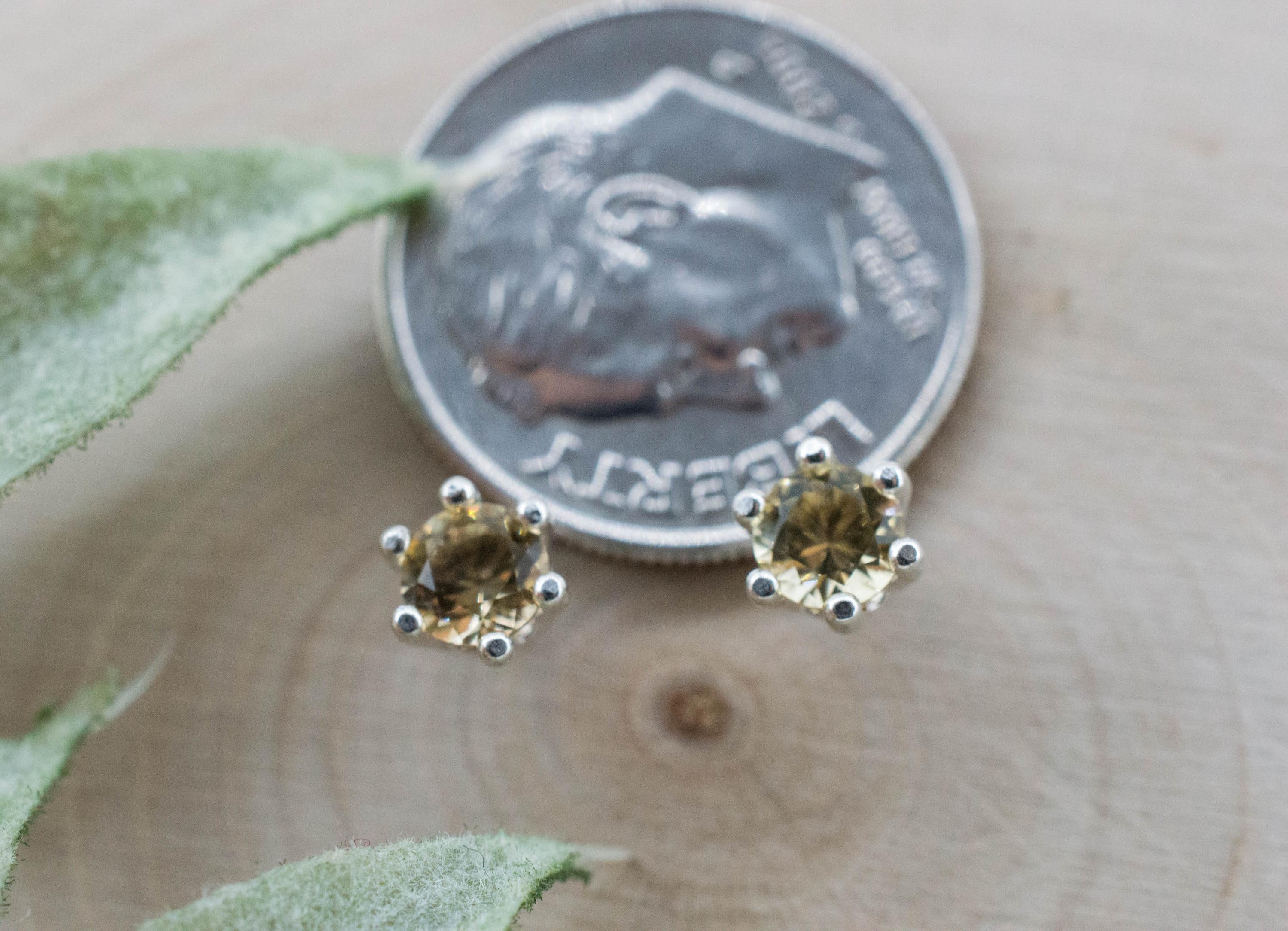 Heliodor Earrings, Natural Untreated Brazil Golden Beryl; 0.425cts
