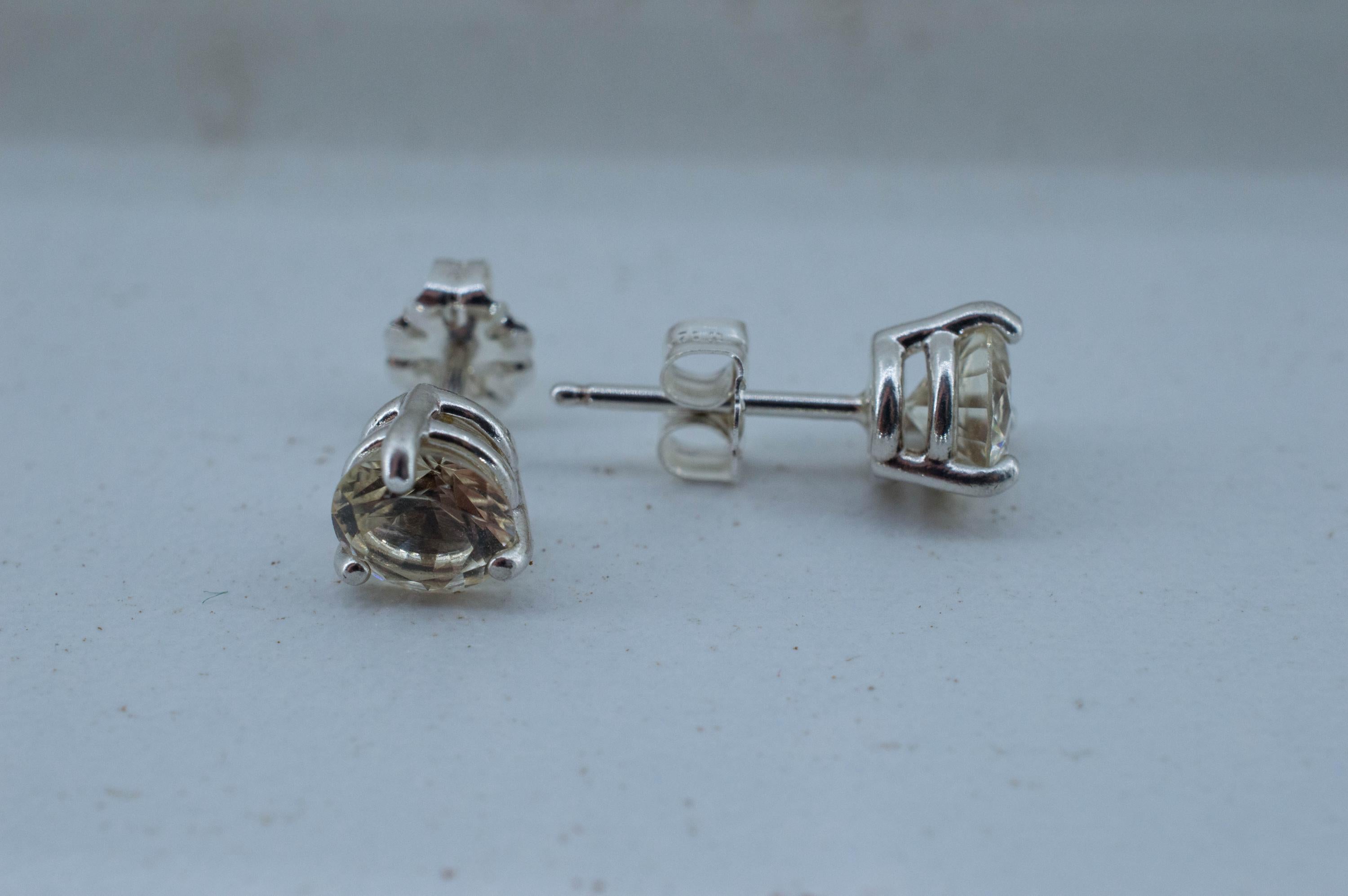 Heliodor Earrings, Natural Untreated Brazil Golden Beryl; 1.310cts