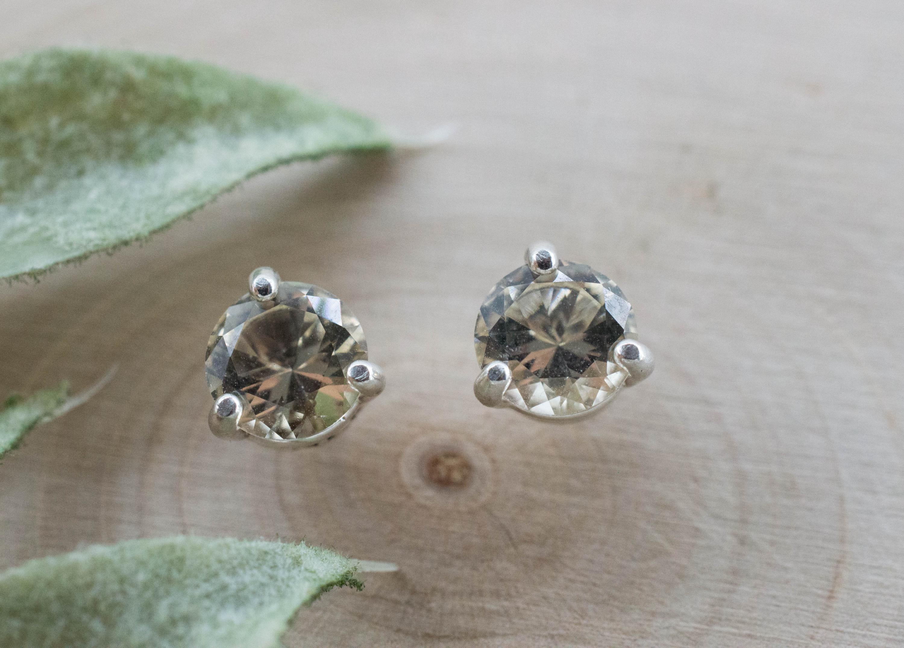 Heliodor Earrings, Natural Untreated Brazil Golden Beryl; 1.310cts