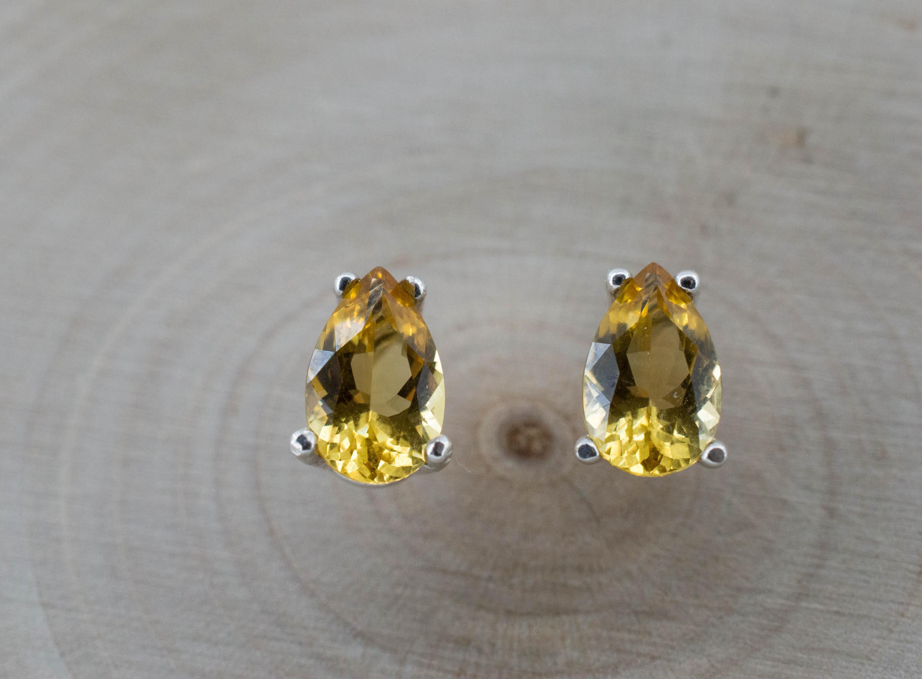 Heliodor Earrings, Natural Untreated Brazil Golden Beryl; 1.355cts