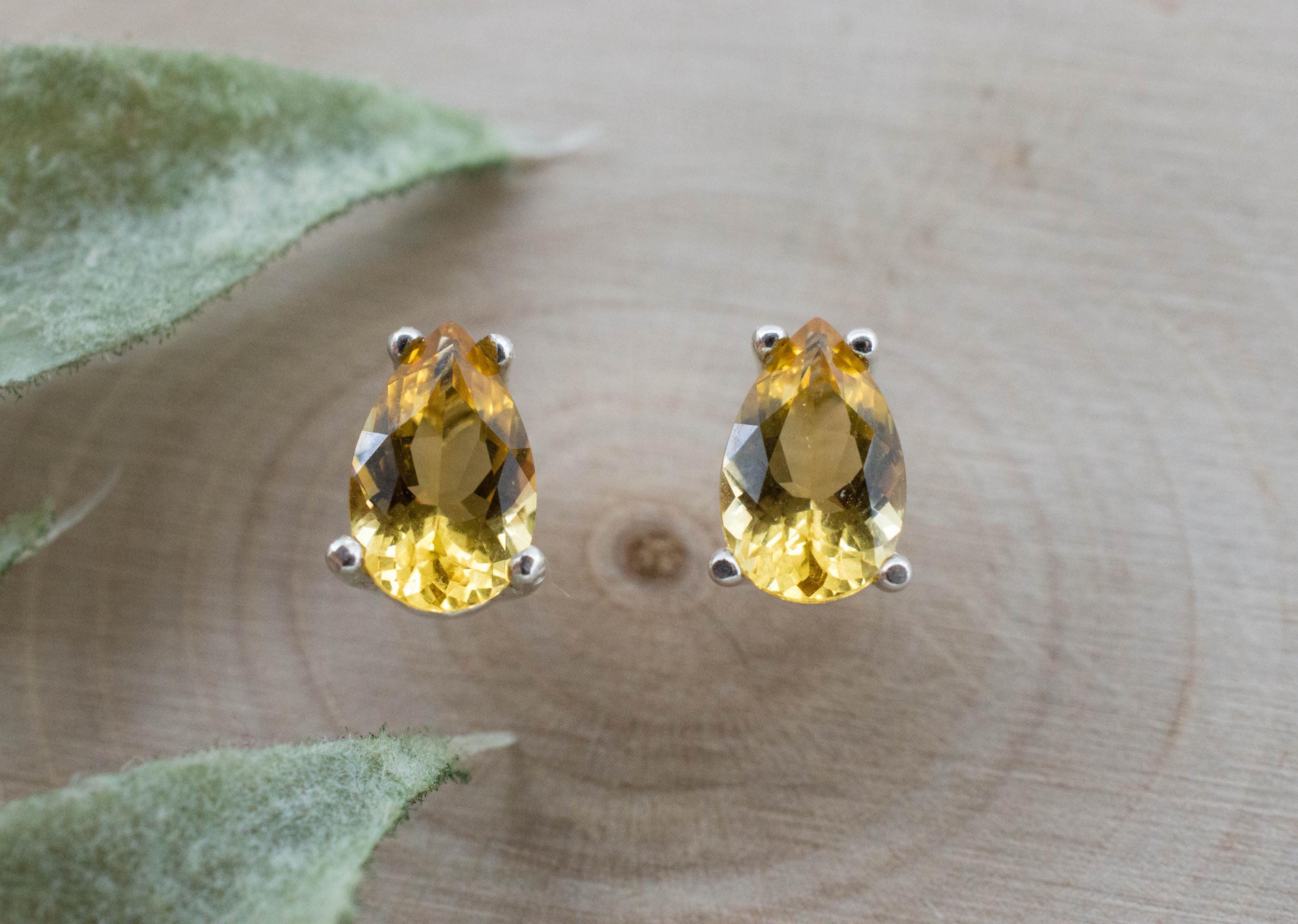 Heliodor Earrings, Natural Untreated Brazil Golden Beryl; 1.355cts
