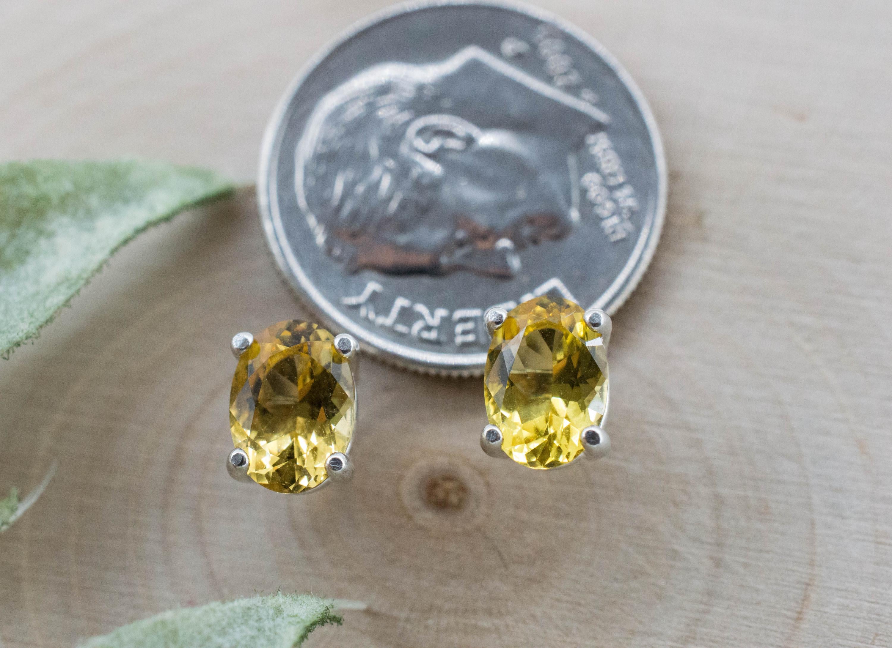 Heliodor Earrings, Natural Untreated Brazil Golden Beryl; 1.360cts