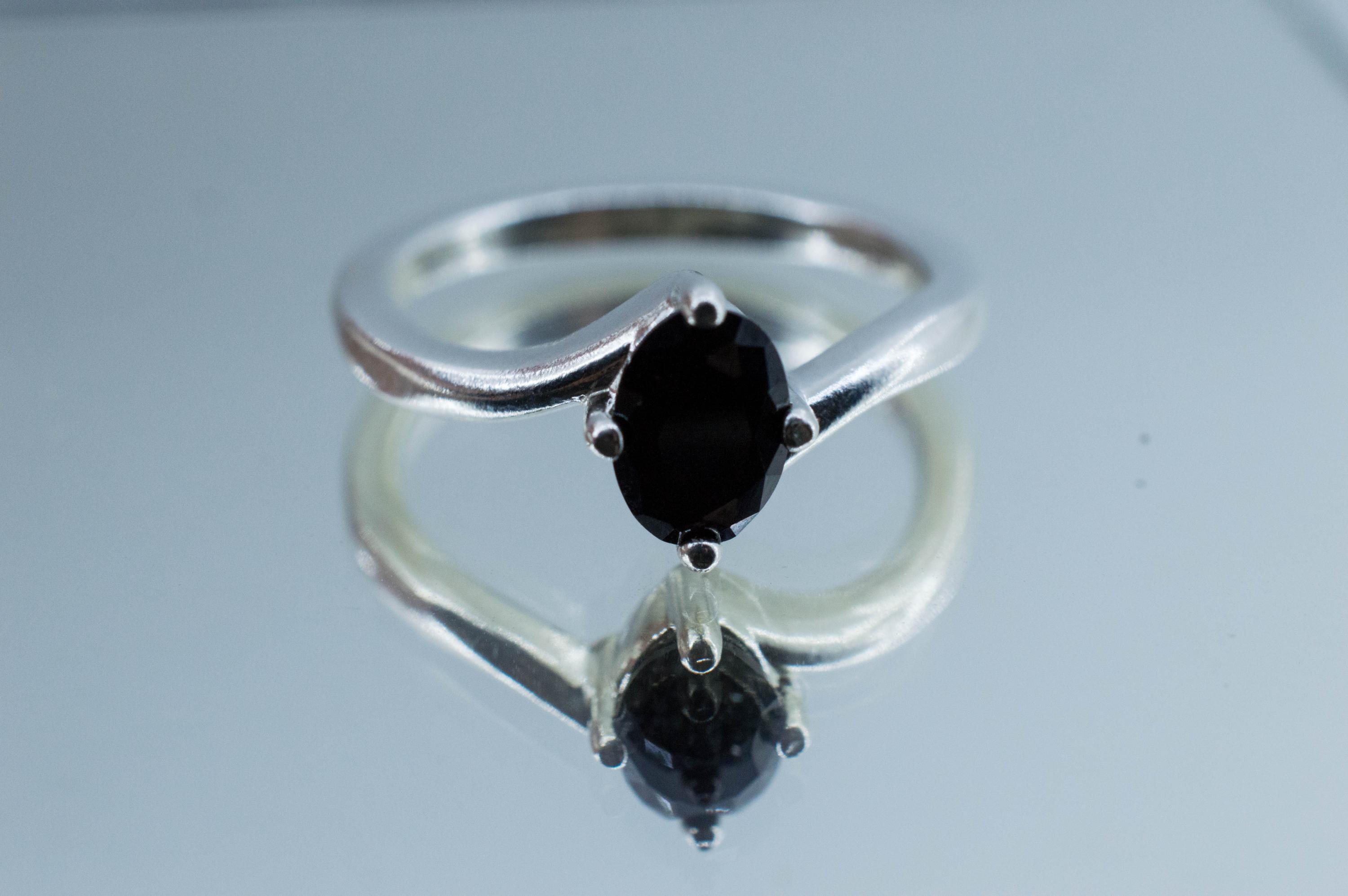 Black Spinel Ring, Natural Untreated Thailand Spinel; 0.890cts