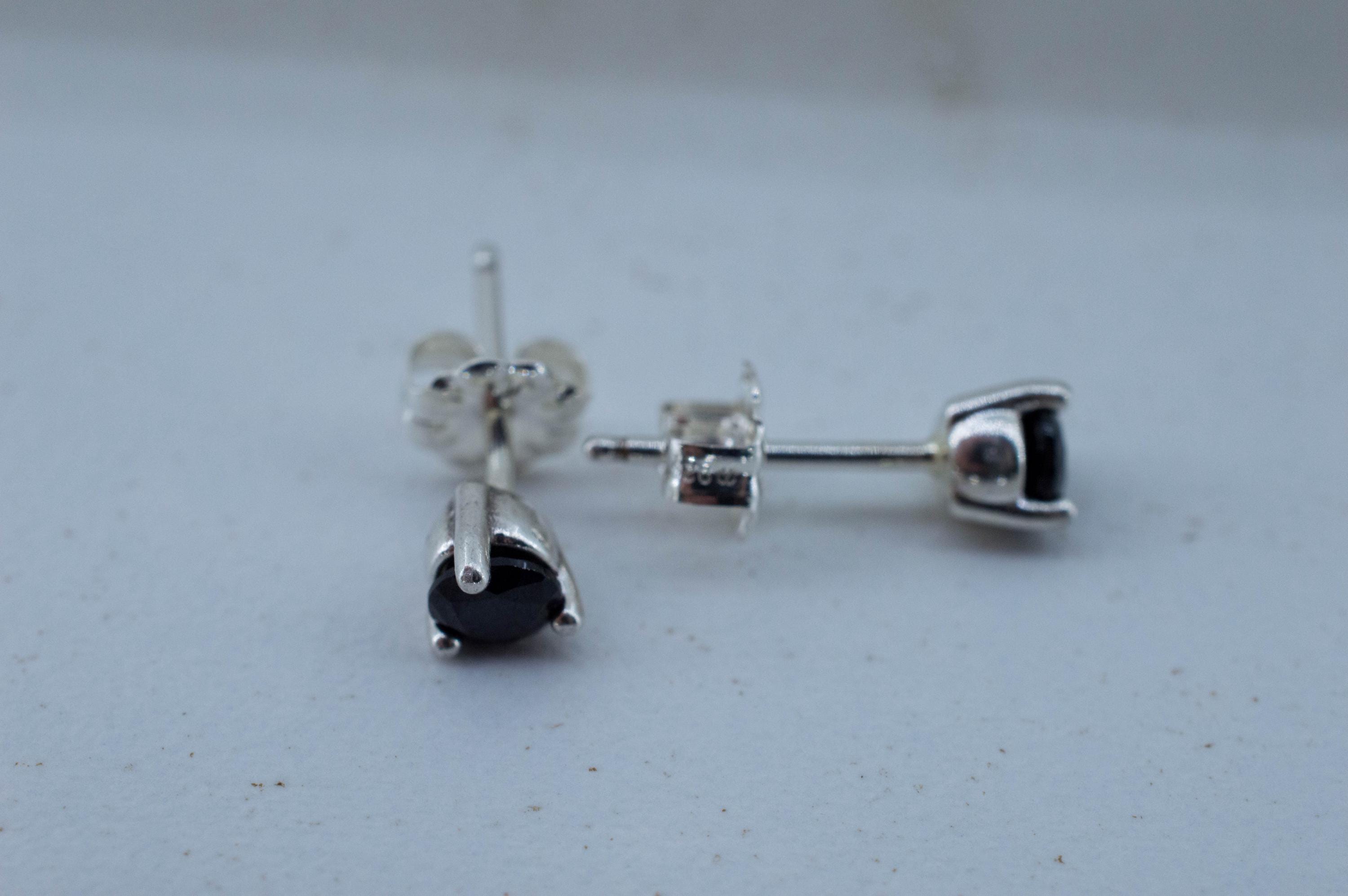 Black Spinel Earrings; Natural Untreated Thailand Spinel; 0.595cts