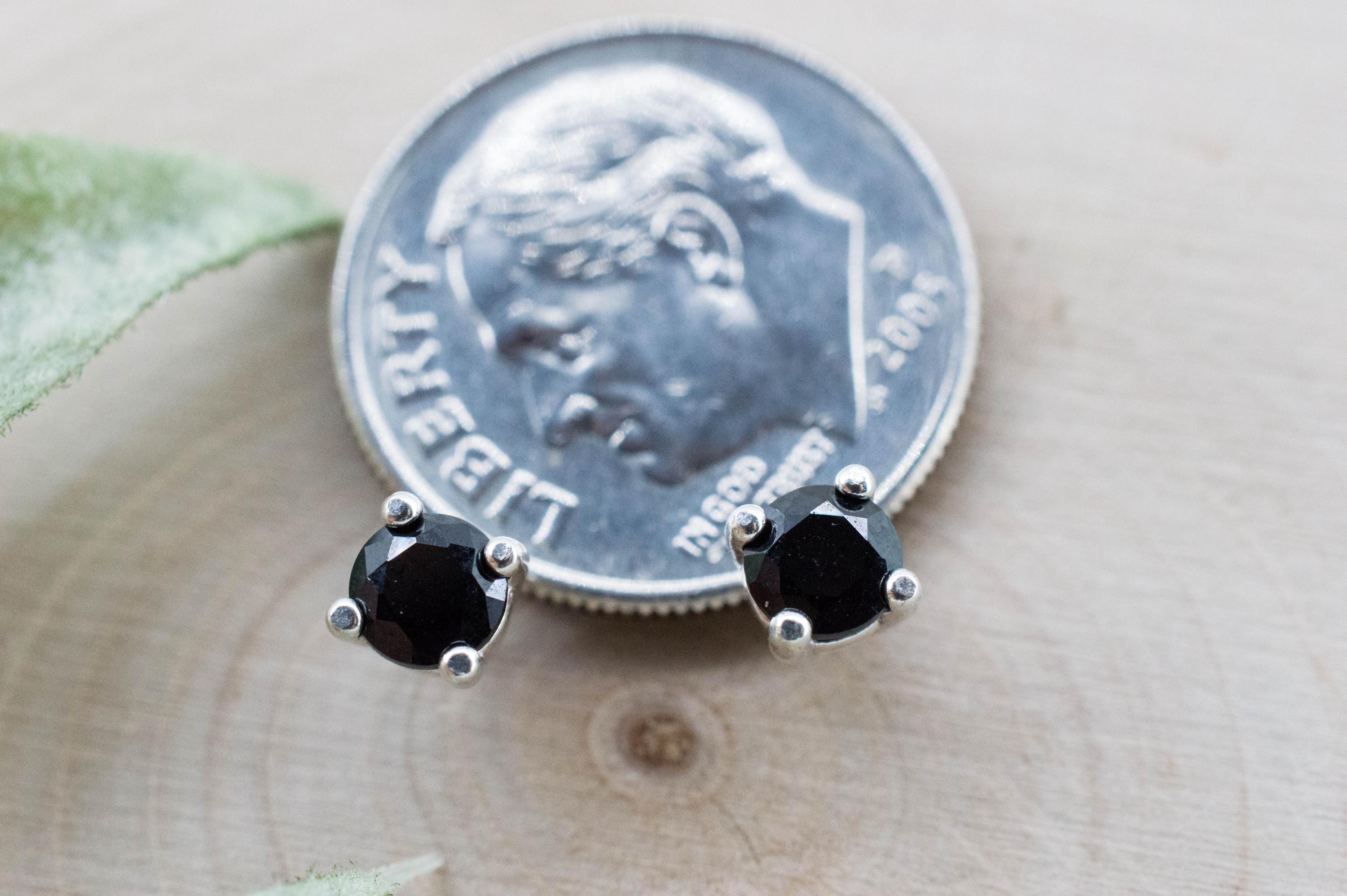 Black Spinel Earrings; Natural Untreated Thailand Spinel; 0.605cts