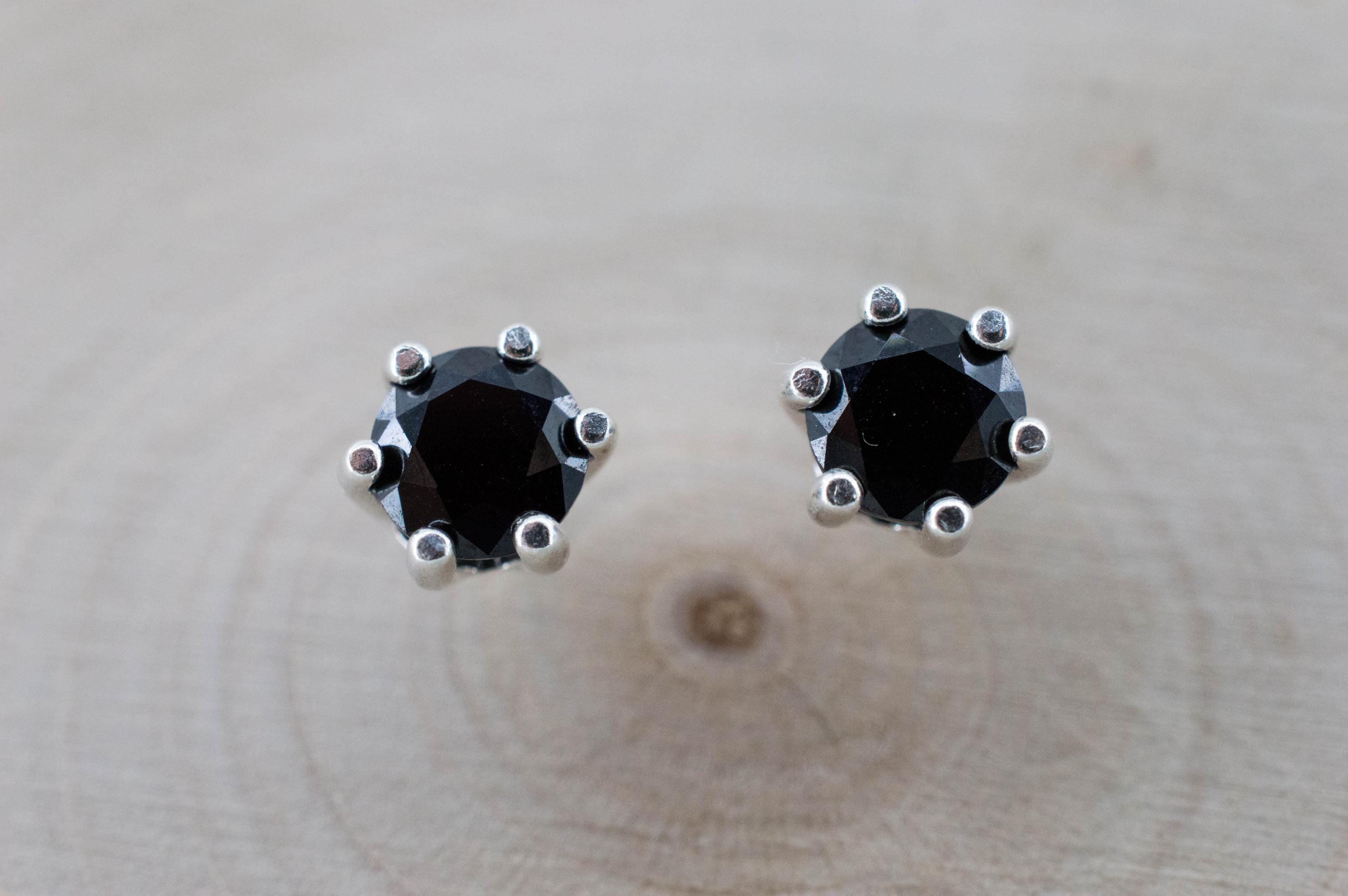Black Spinel Earrings; Natural Untreated Thailand Spinel; 1.115cts