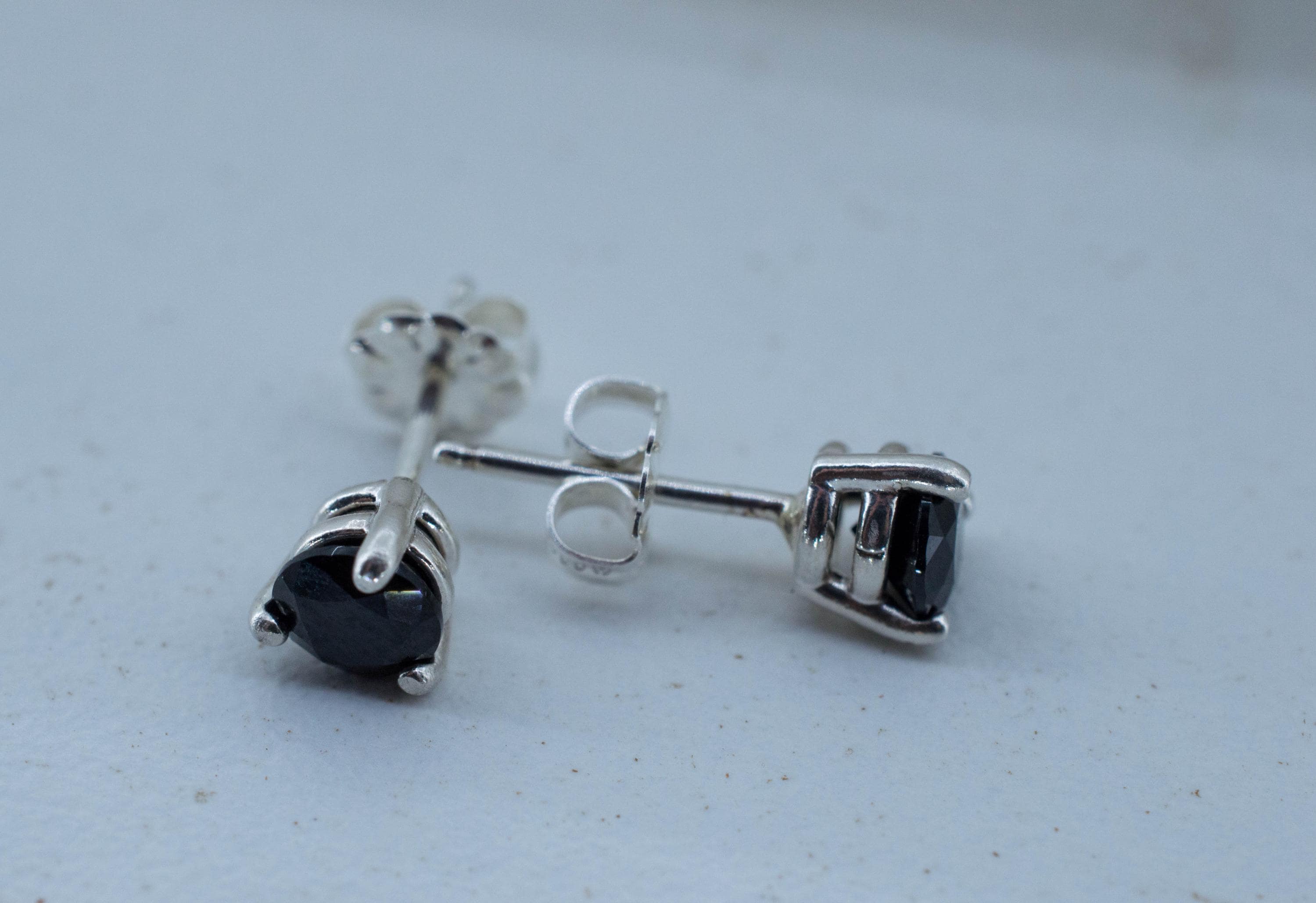 Black Spinel Earrings; Natural Untreated Thailand Spinel; 1.140cts