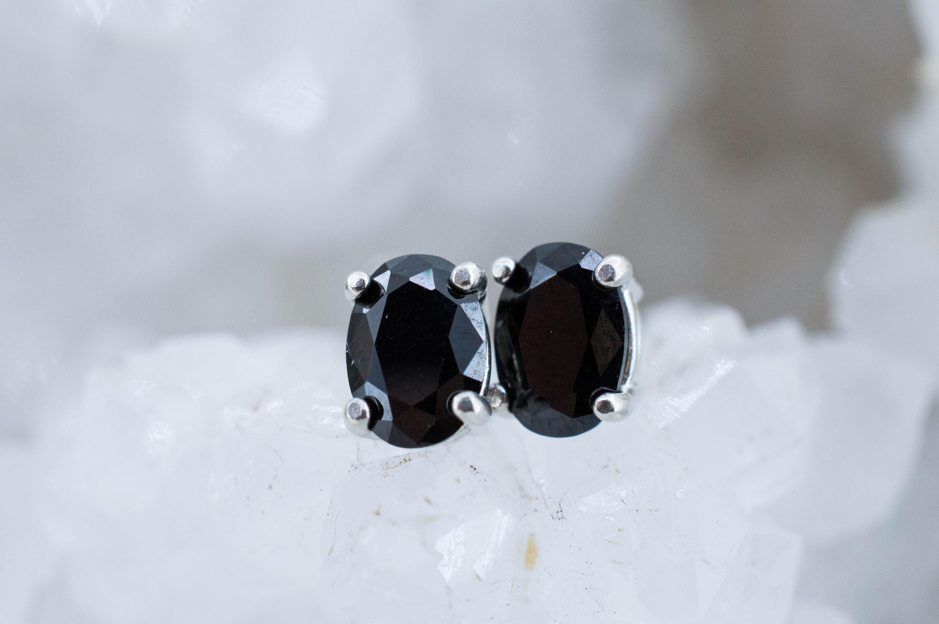 Black Spinel Earrings; Natural Untreated Thailand Spinel; 1.700cts