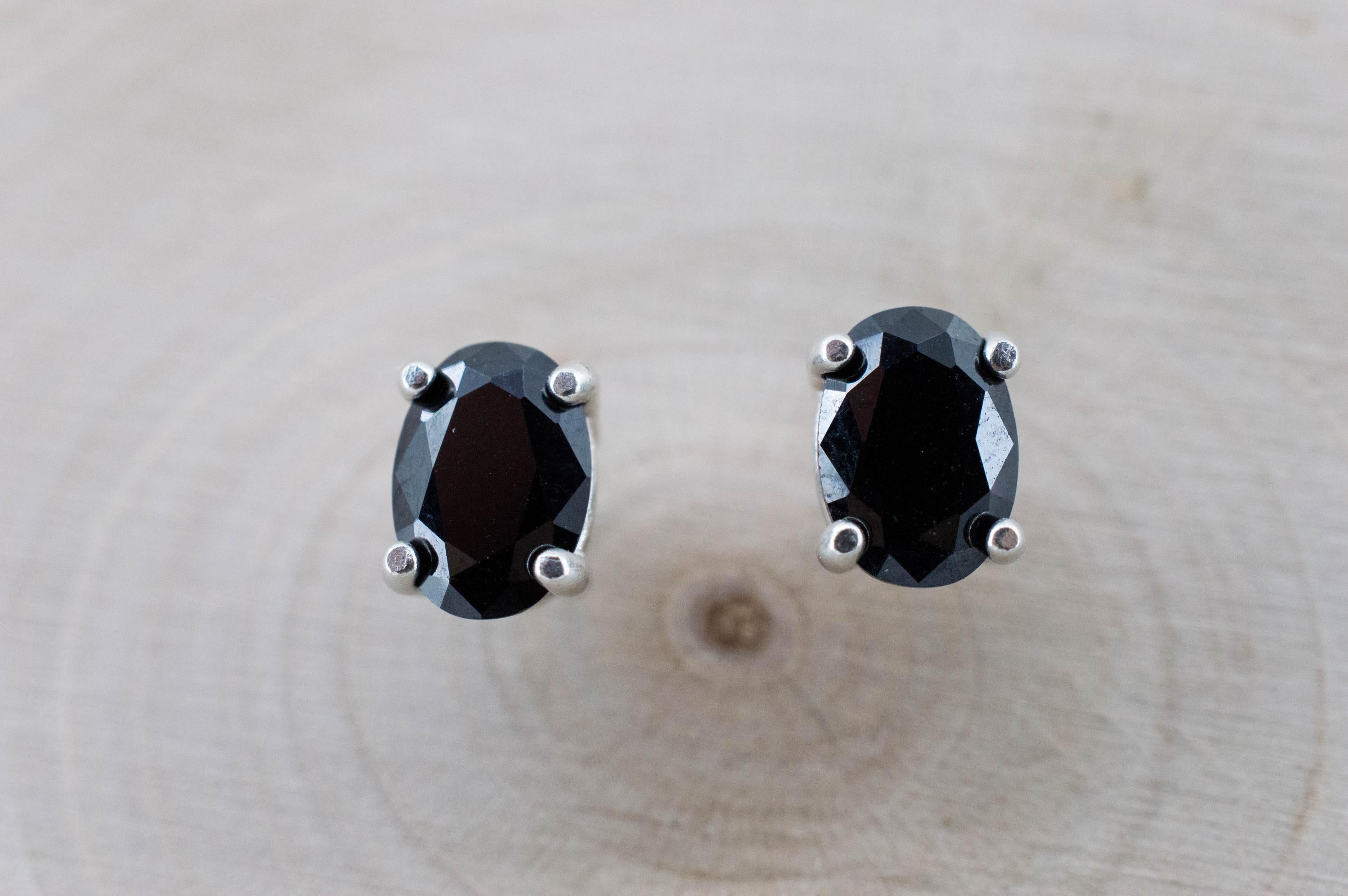 Black Spinel Earrings; Natural Untreated Thailand Spinel; 1.700cts