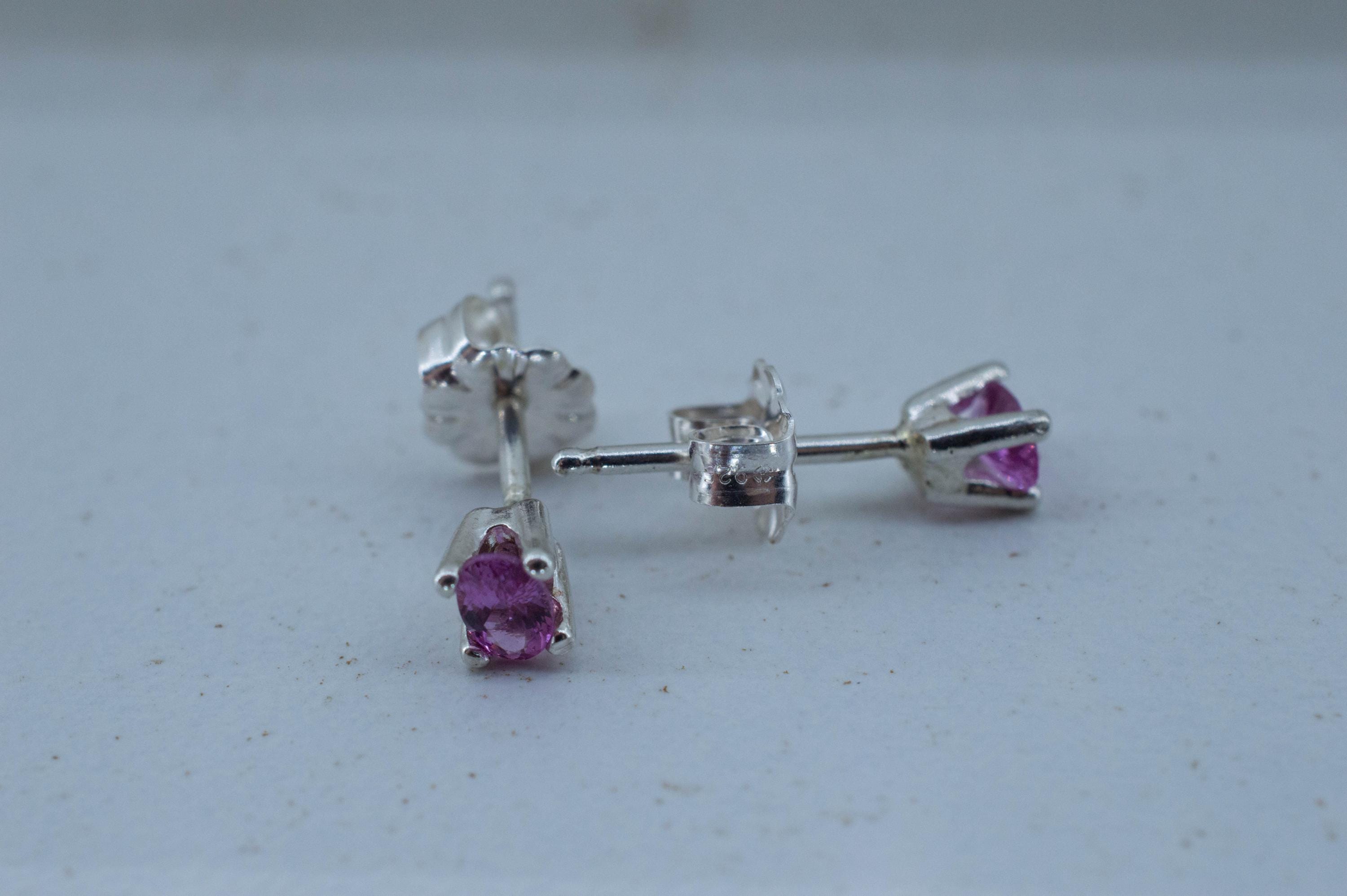 Pink Sapphire Earrings; Natural Sri Lanka Sapphire; 0.345cts