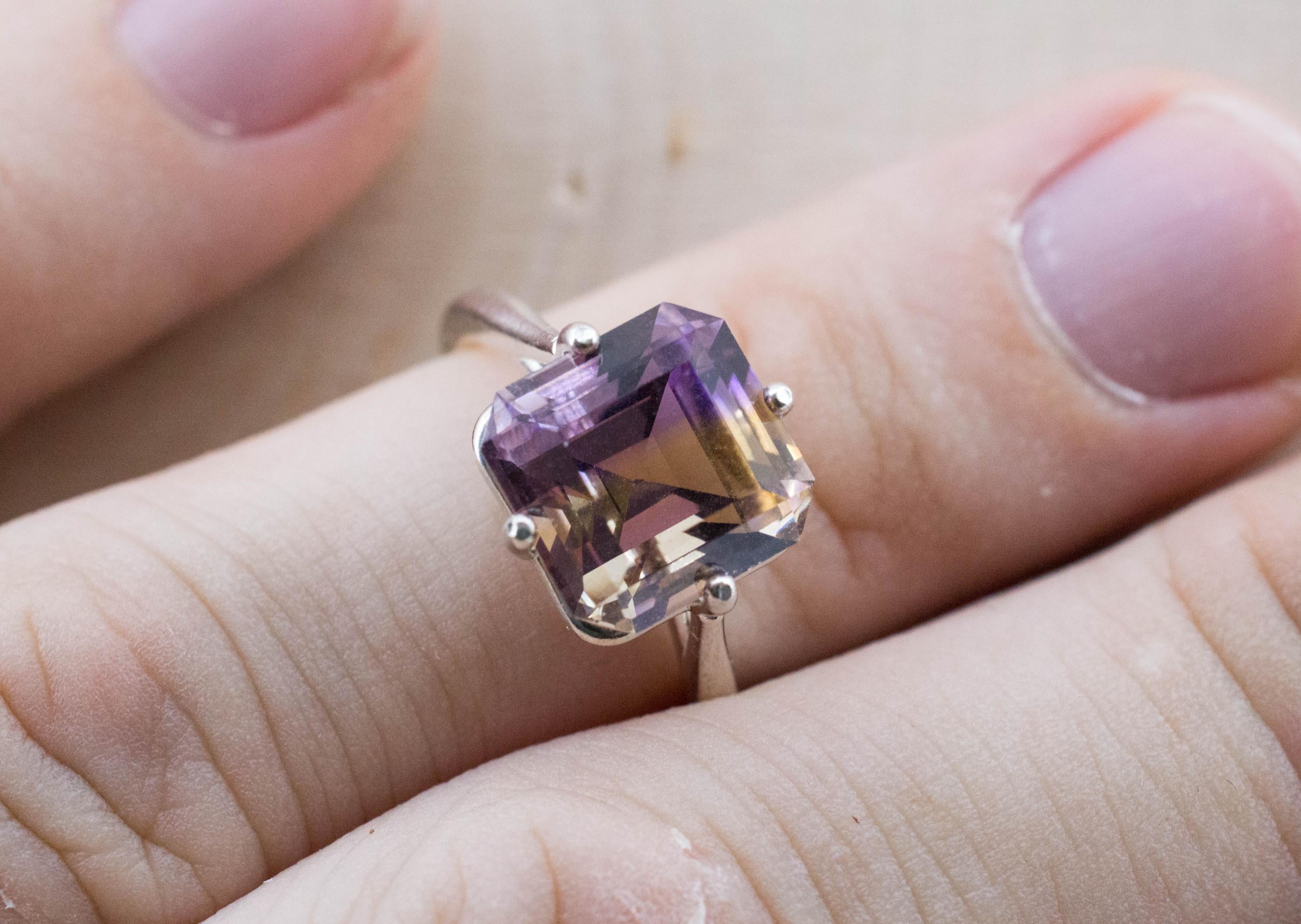 Ametrine Ring, Natural Untreated Bolivia Ametrine; 5.075cts