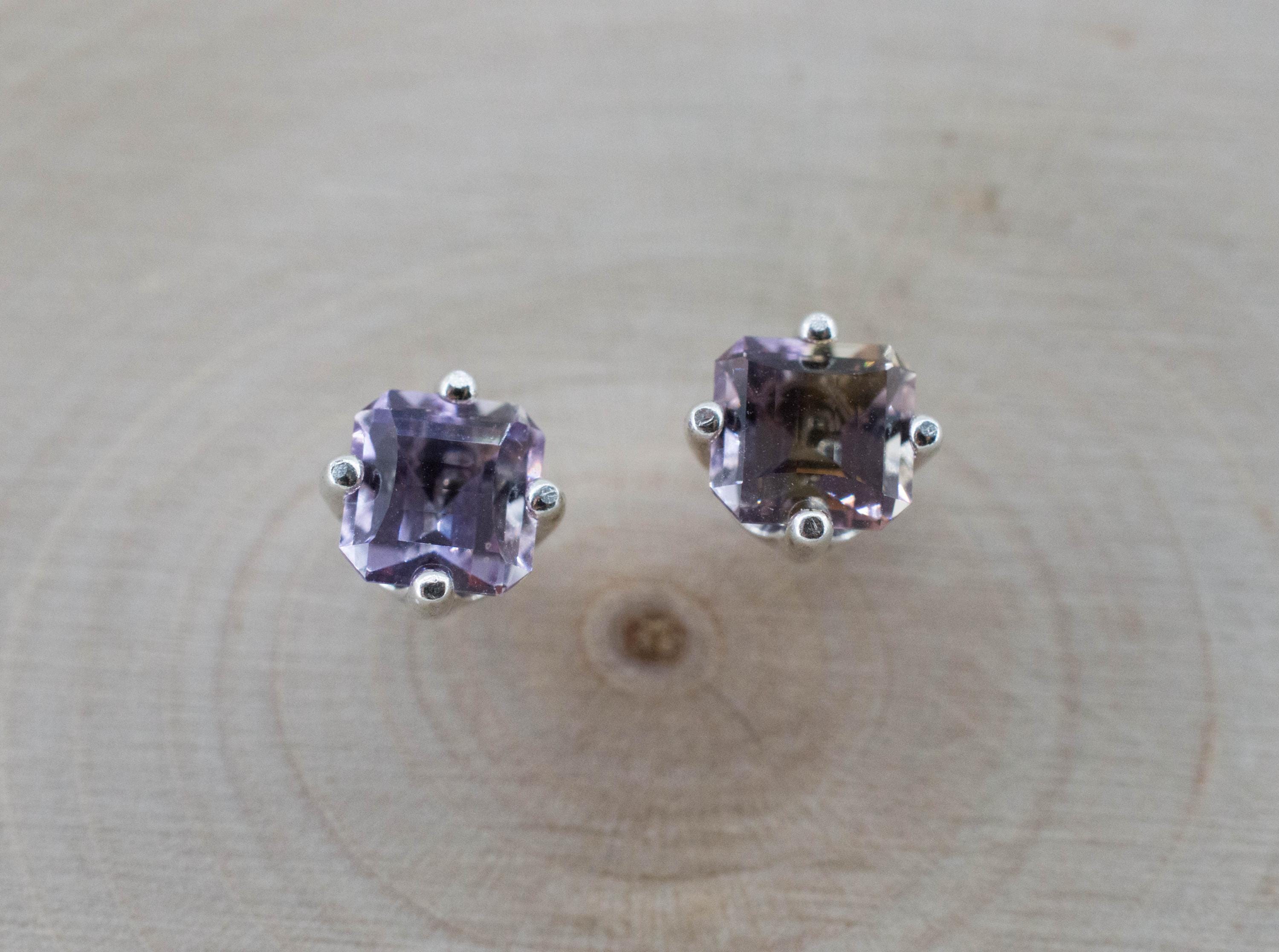 Ametrine Earrings; Natural Untreated Bolivia Ametrine; 1.260cts