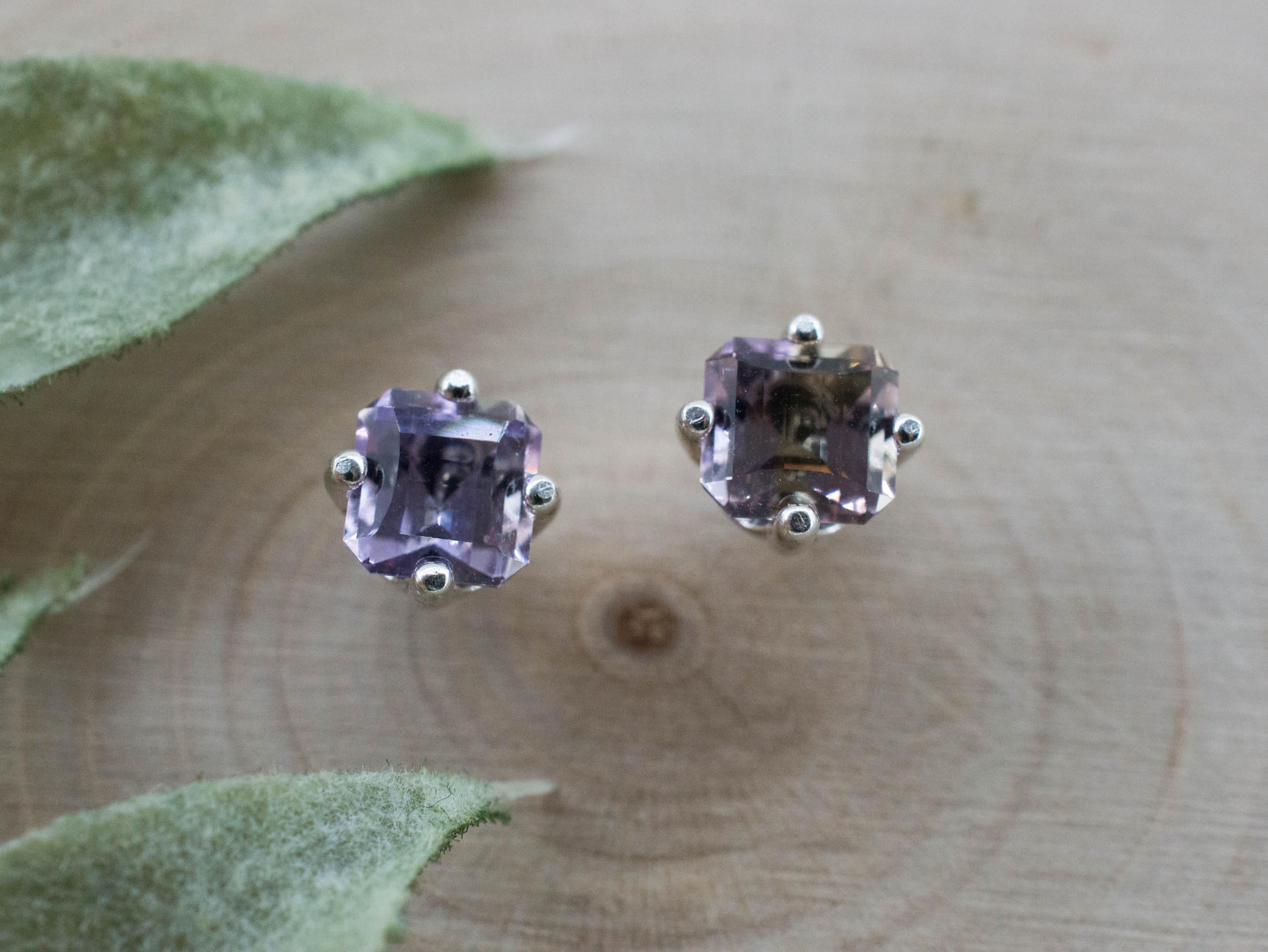 Ametrine Earrings; Natural Untreated Bolivia Ametrine; 1.260cts