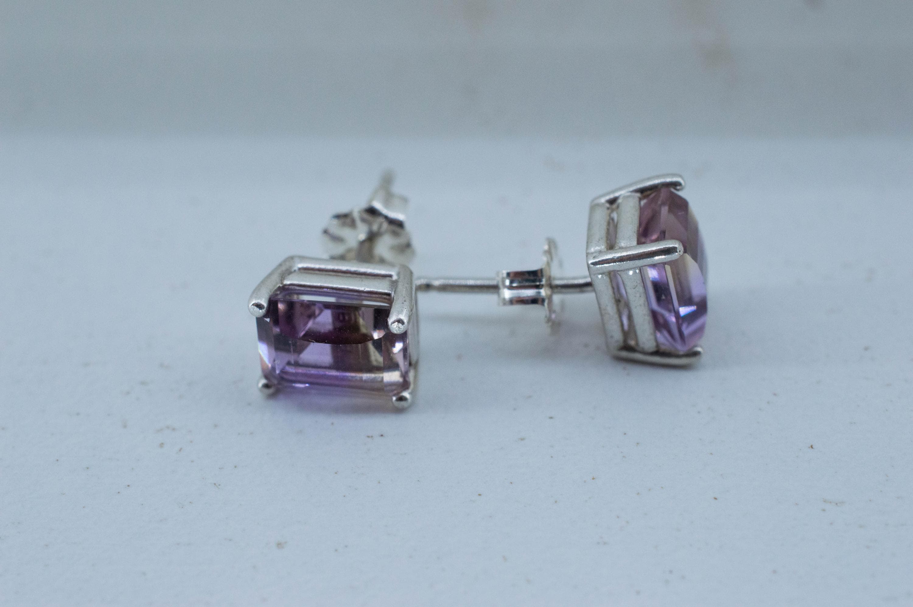 Ametrine Earrings; Natural Untreated Bolivia Ametrine; 3.090cts