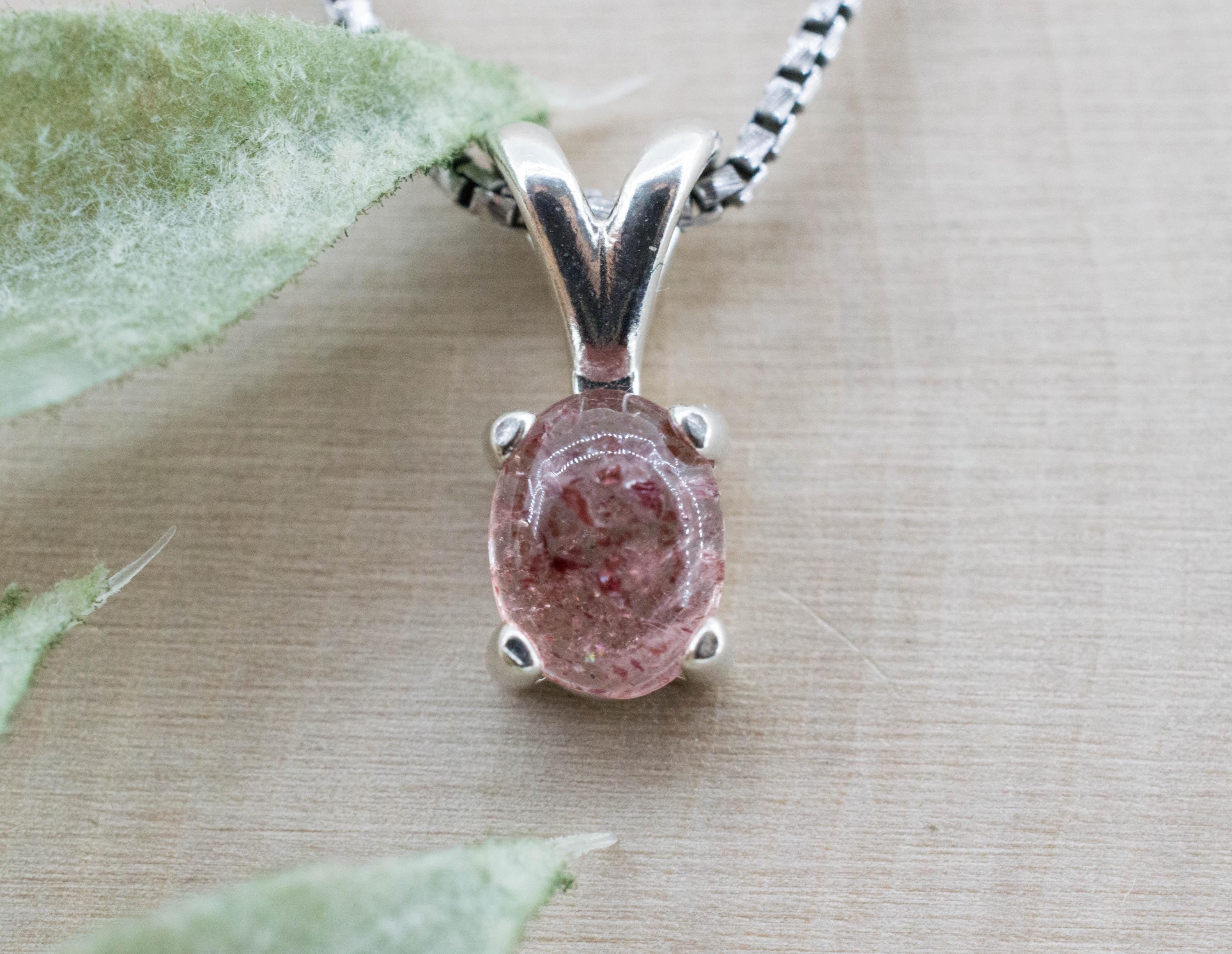 Strawberry Quartz Pendant; Natural Untreated Kazakhstan Strawberry Quartz; 1.105cts