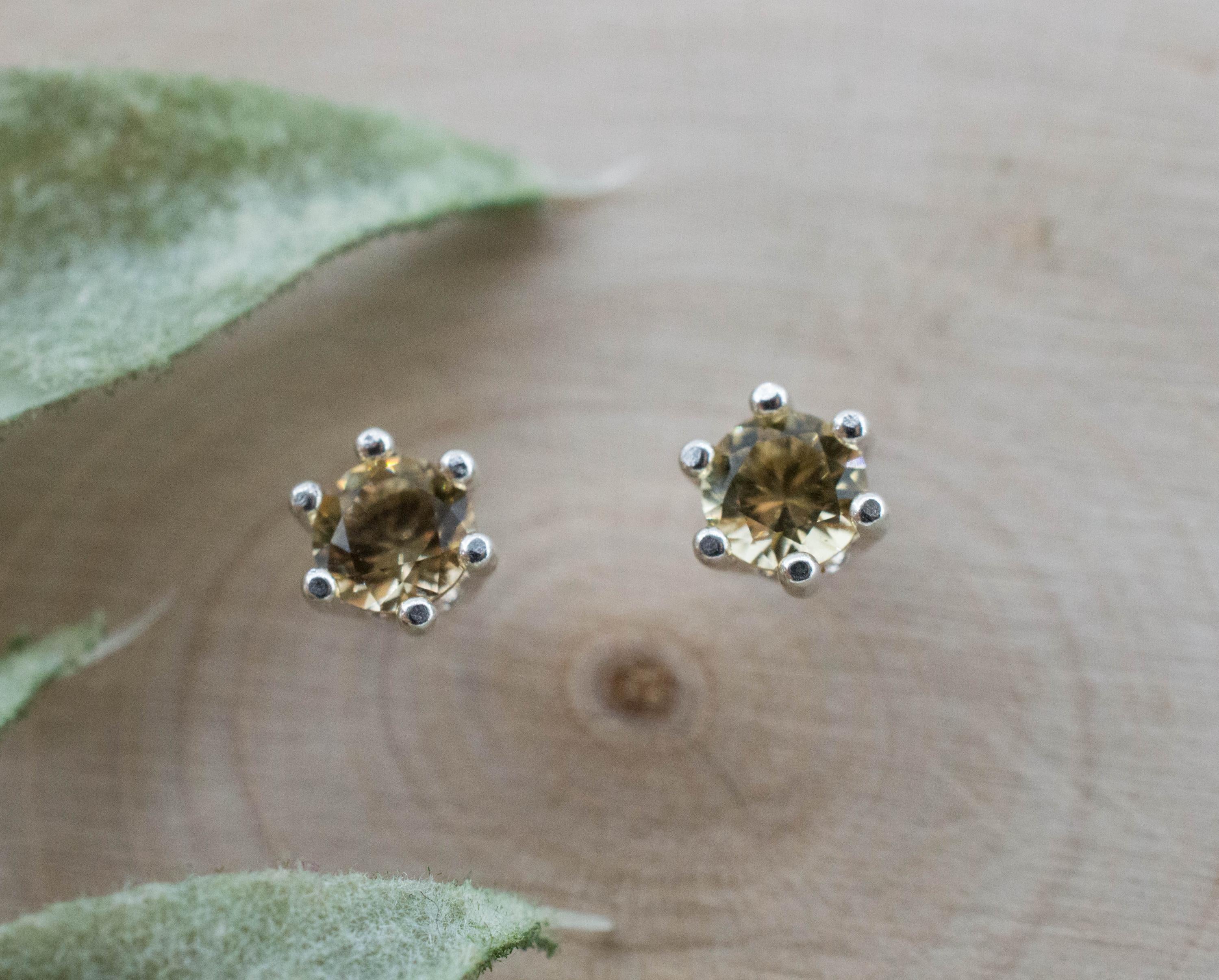 Heliodor Earrings, Natural Untreated Brazil Golden Beryl; 0.425cts