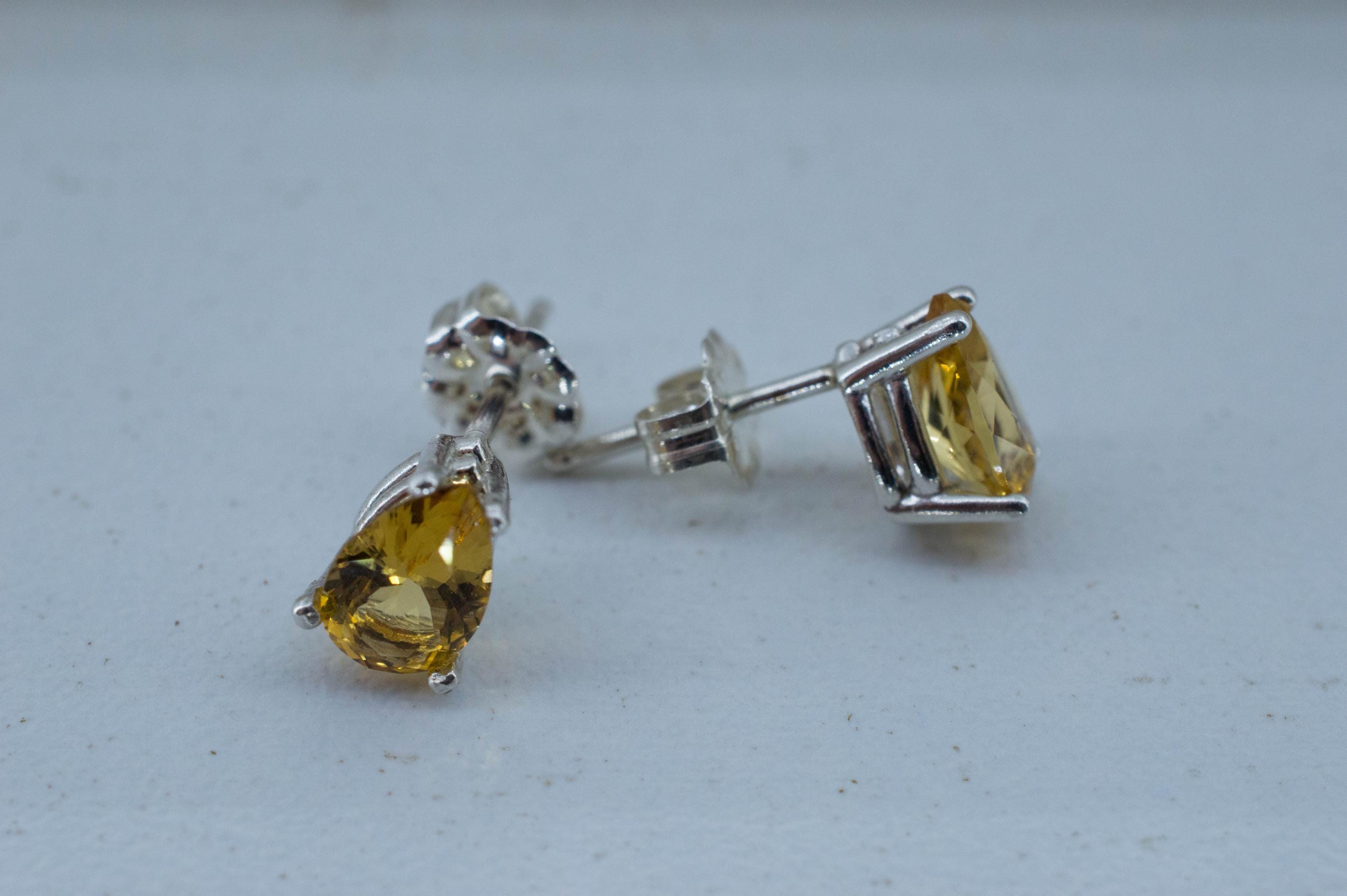 Heliodor Earrings, Natural Untreated Brazil Golden Beryl; 1.355cts