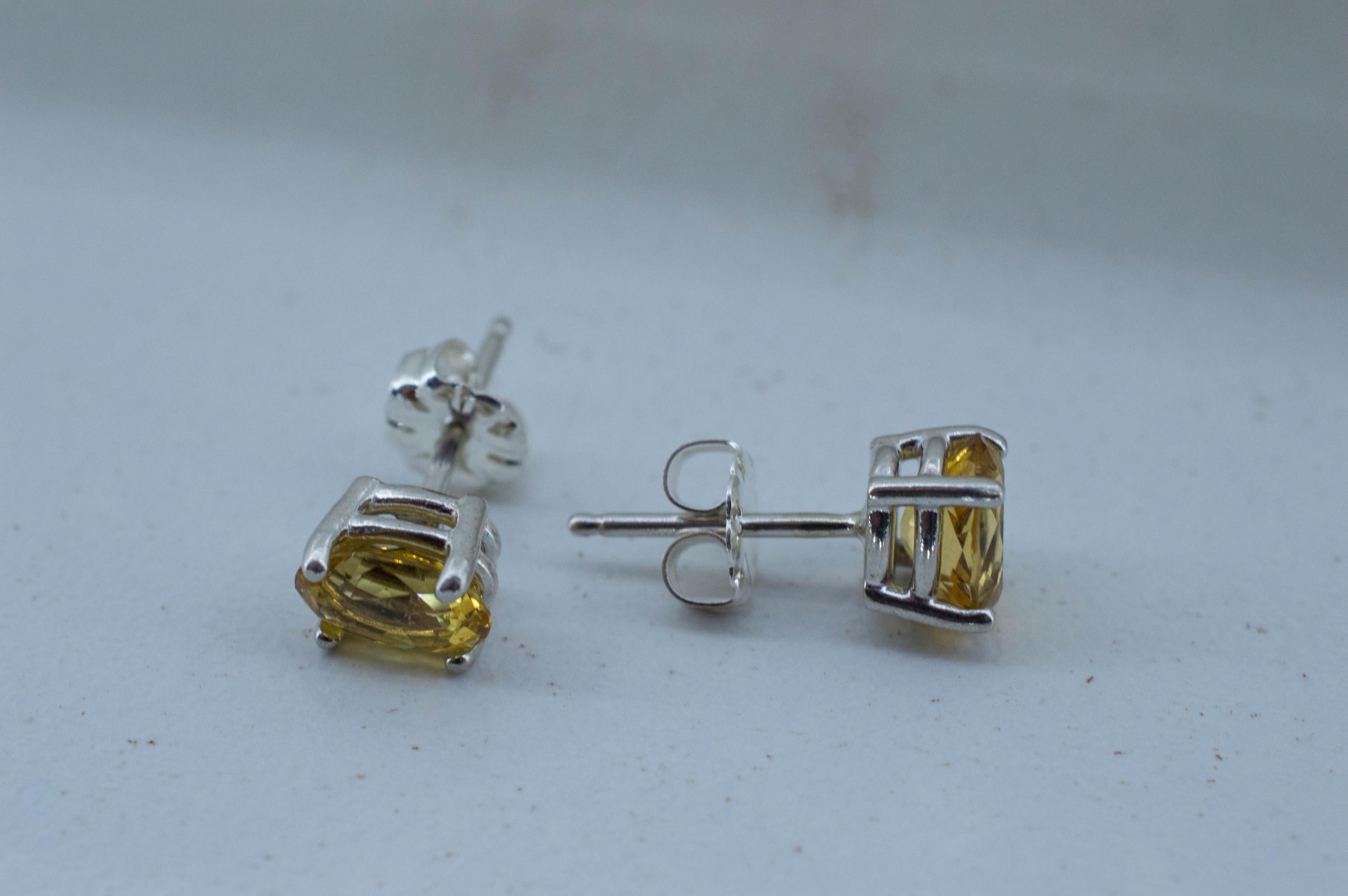 Heliodor Earrings, Natural Untreated Brazil Golden Beryl; 1.360cts