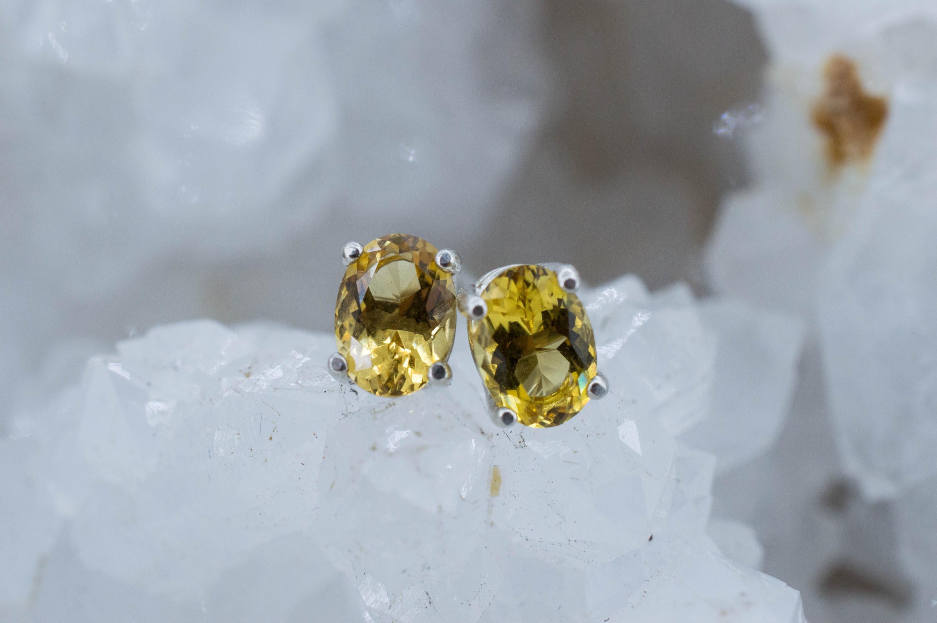 Heliodor Earrings, Natural Untreated Brazil Golden Beryl; 1.360cts