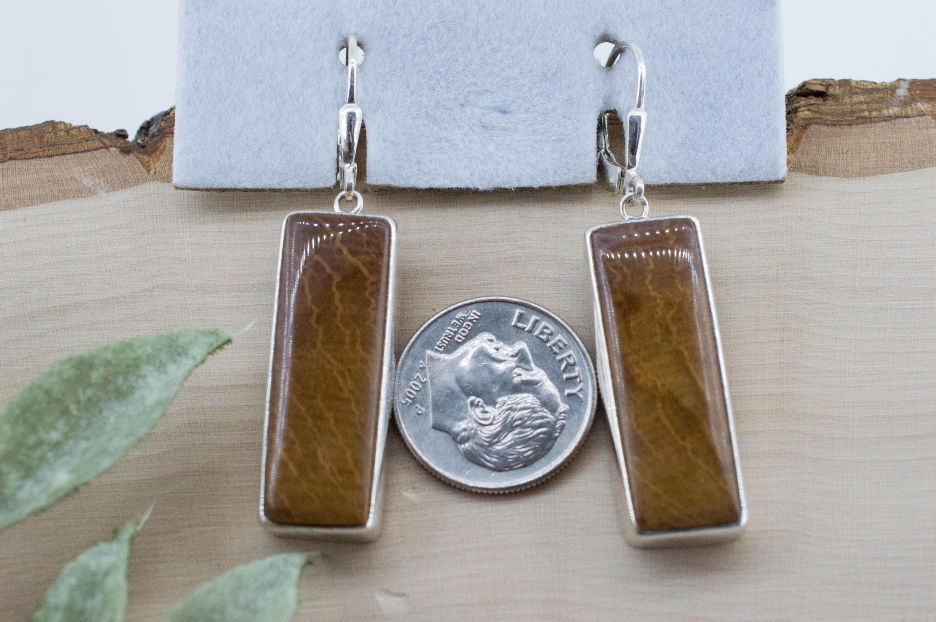 Petrified Wood Earrings; Natural Untreated Oregon Petrified Wood