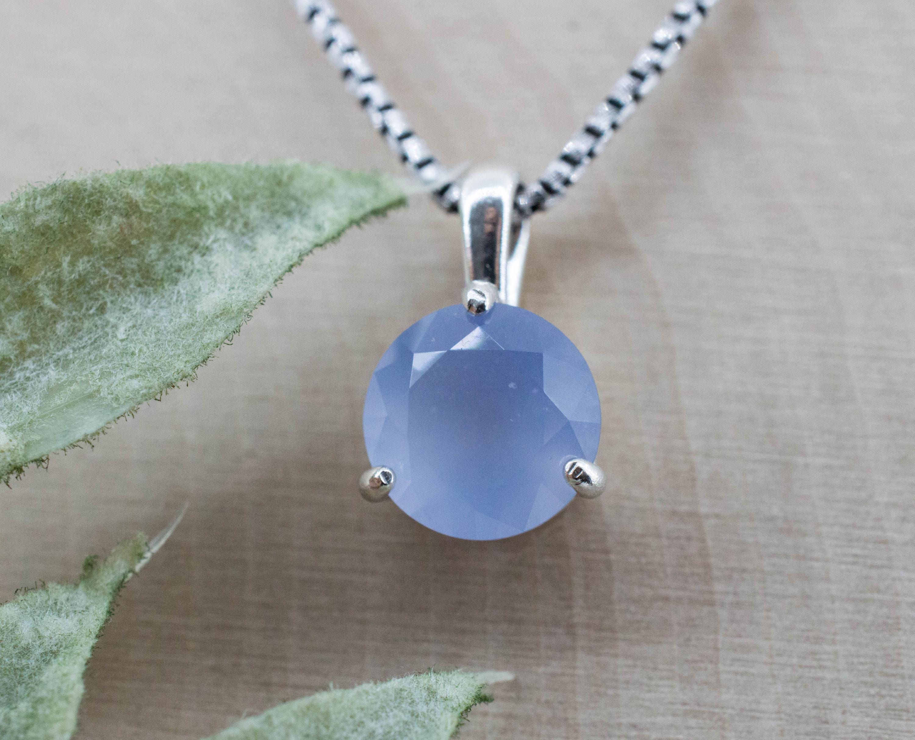 Blue Agate Pendant; Natural Untreated Namibia Agate; 2.180cts