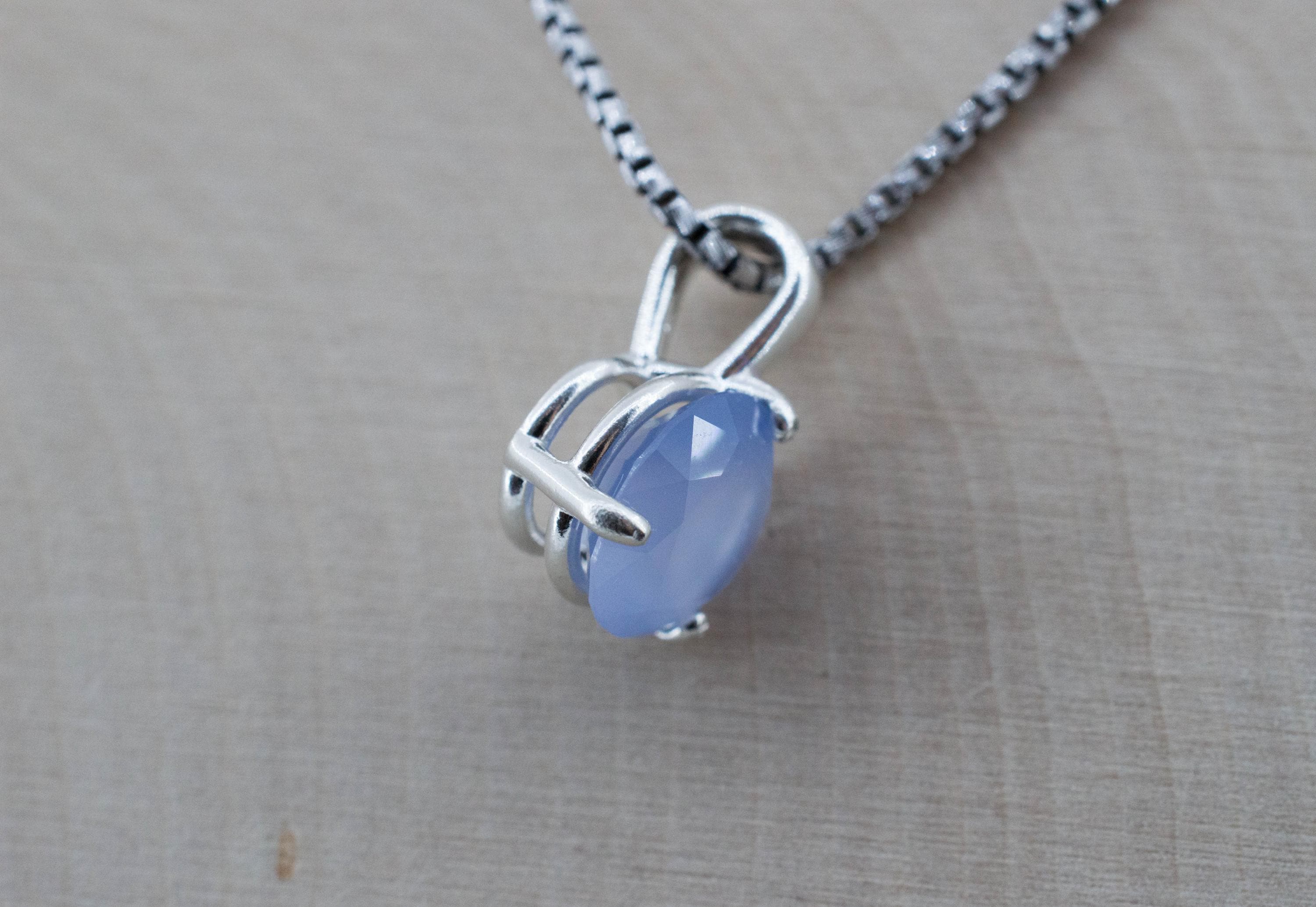 Blue Agate Pendant; Natural Untreated Namibia Agate; 2.180cts
