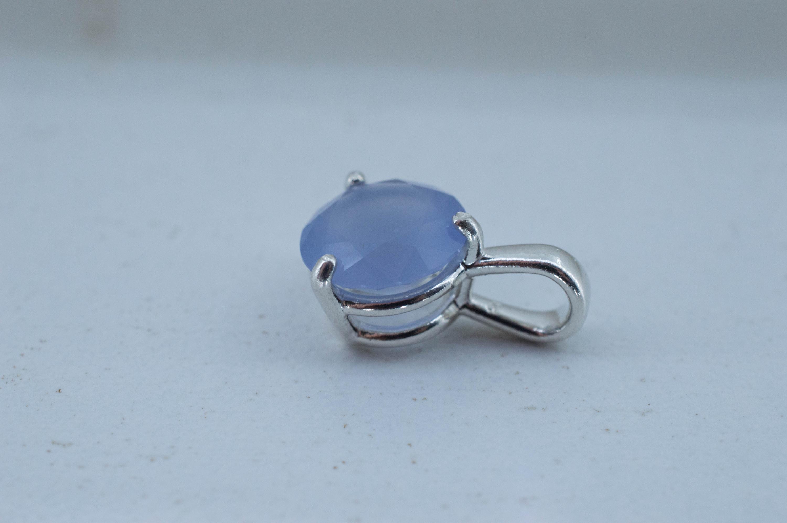 Blue Agate Pendant; Natural Untreated Namibia Agate; 2.180cts