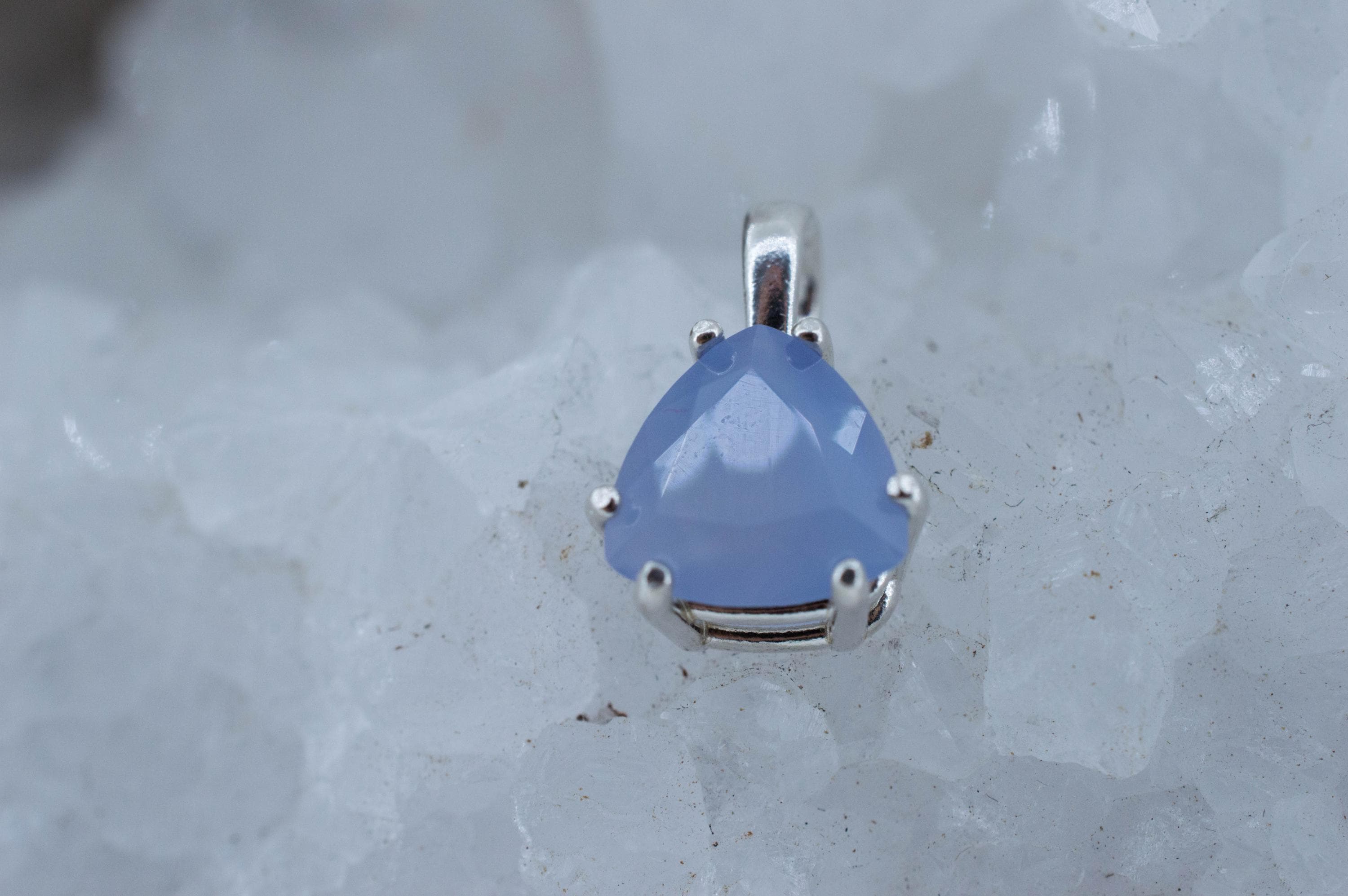 Blue Agate Pendant; Natural Untreated Namibia Agate; 2.265cts