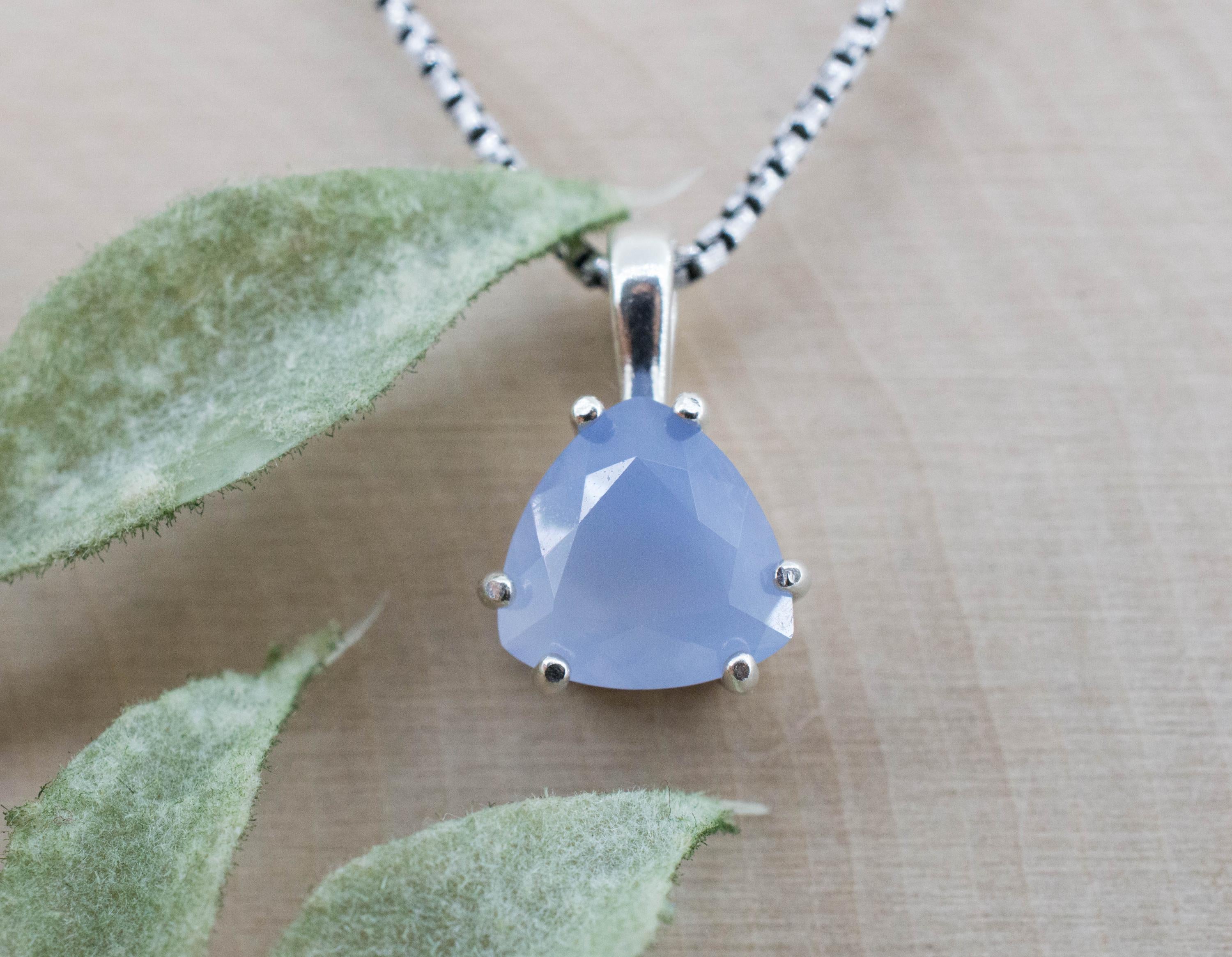 Blue Agate Pendant; Natural Untreated Namibia Agate; 2.265cts