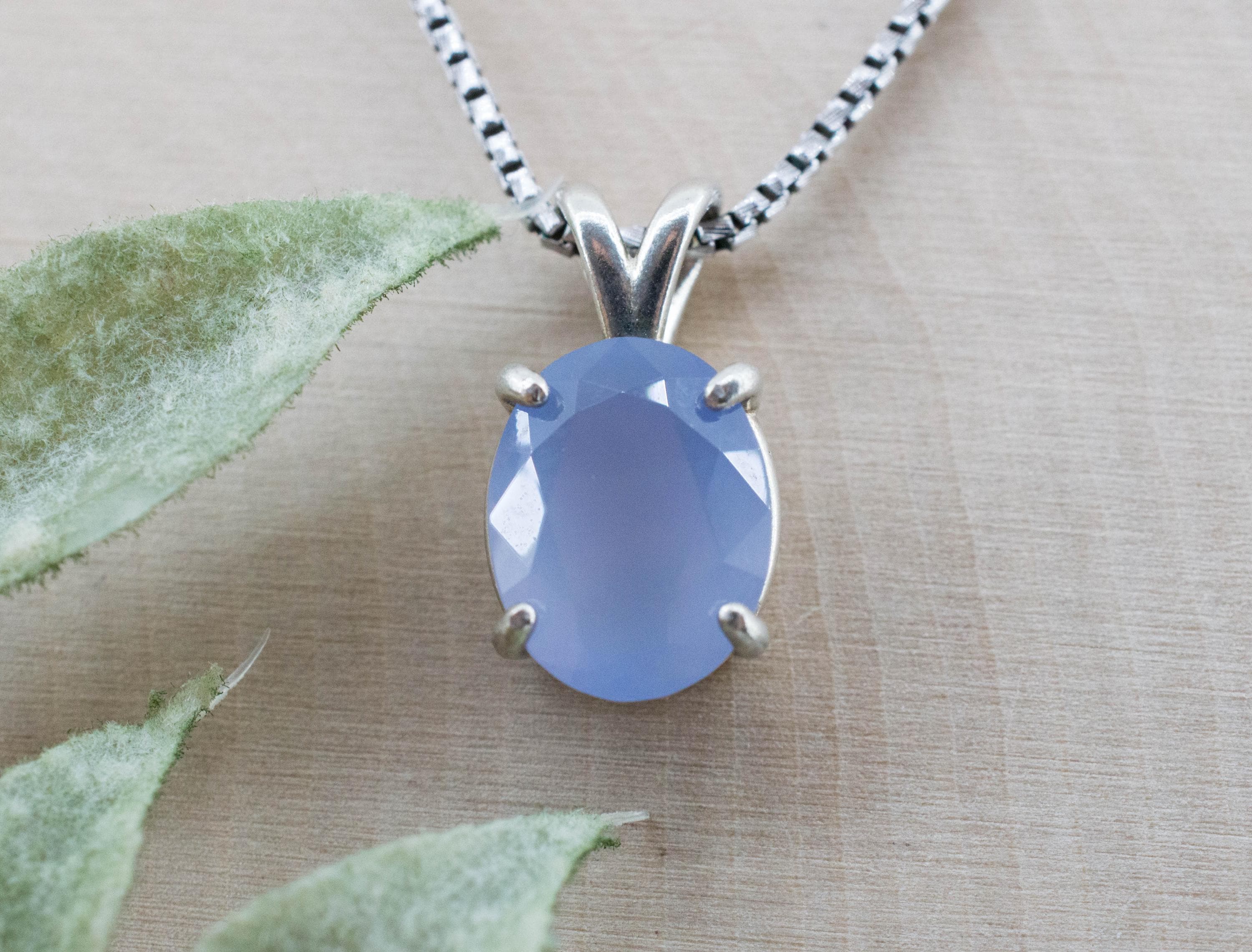 Blue Agate Pendant; Natural Untreated Namibia Agate; 3.320cts