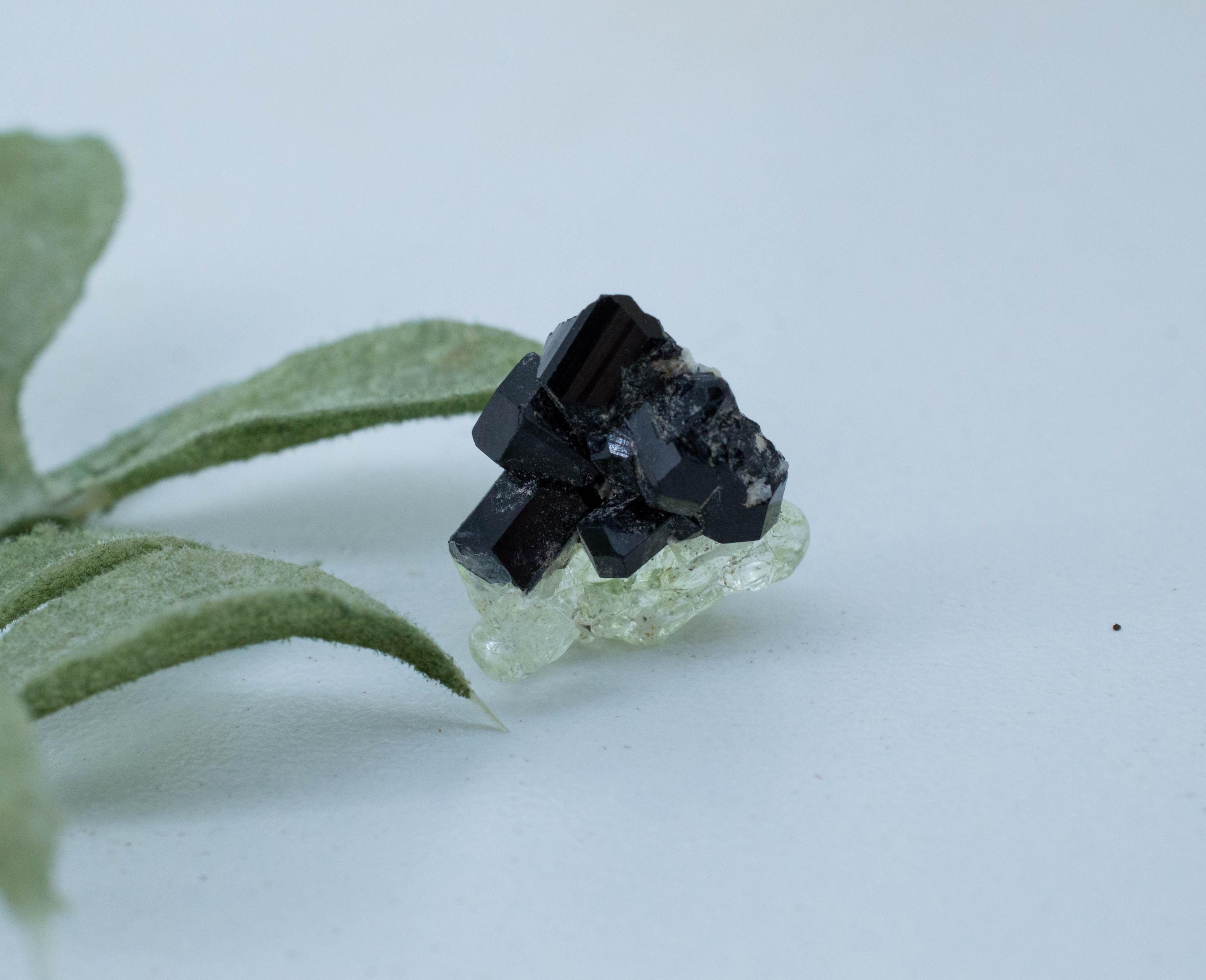 Hyalite Opal and Black Tourmaline Specimen; Natural Untreated Erongo Namibia Fluorescent Opal; 11.295cts