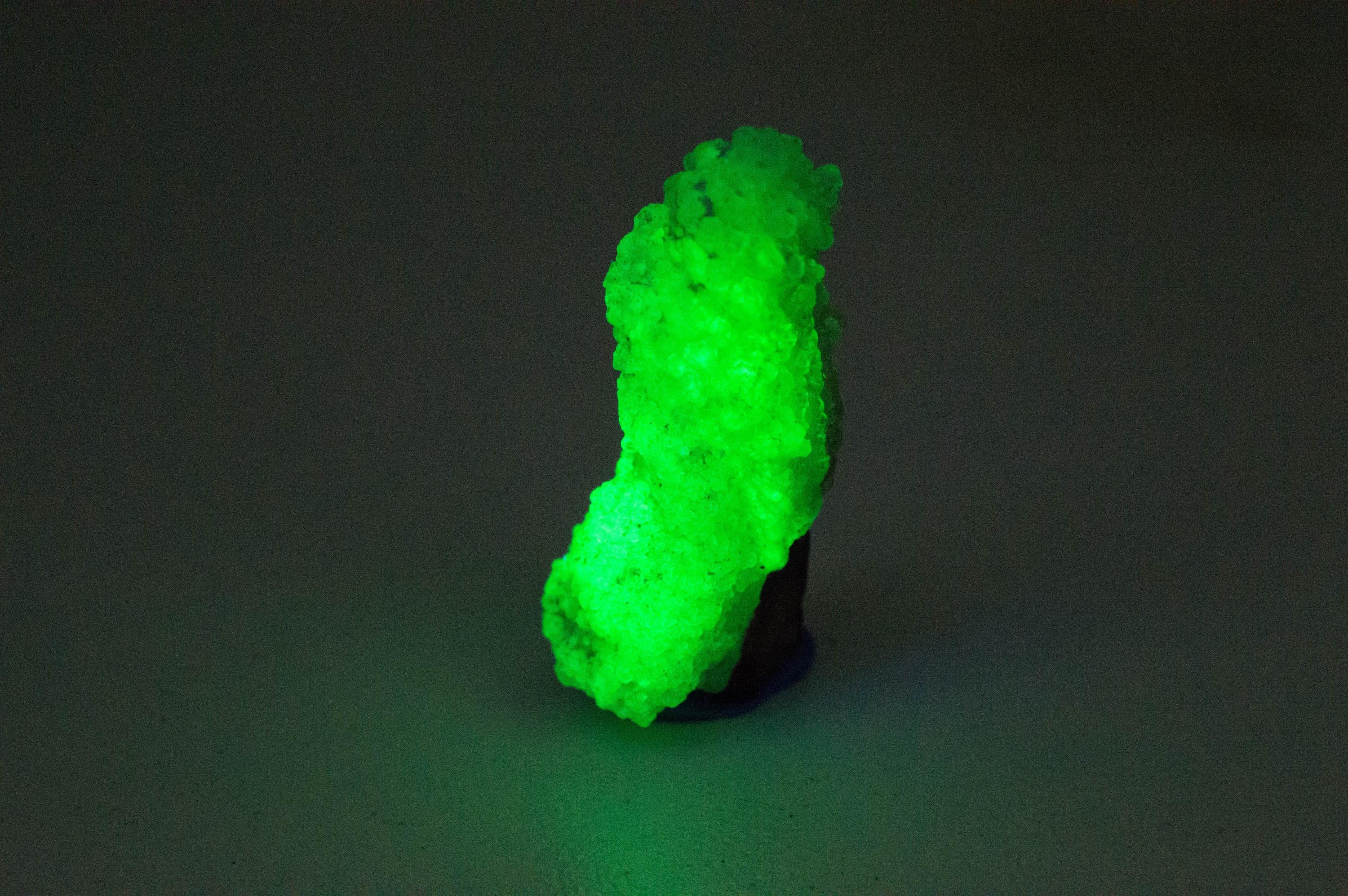 Hyalite Opal and Smoky Quartz Specimen; Natural Untreated Erongo Namibia Fluorescent Opal; 28.640cts