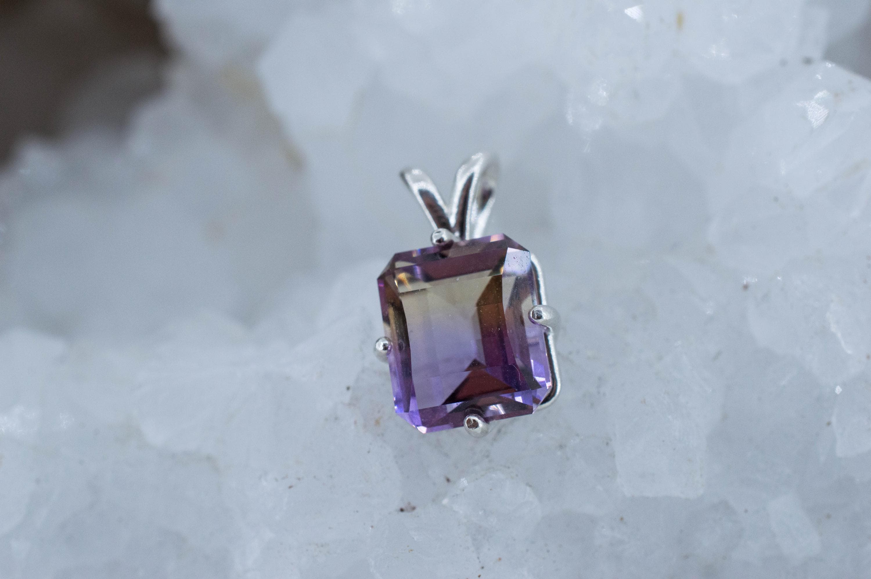 Ametrine Pendant; Natural Untreated Bolivia Ametrine; 4.310cts
