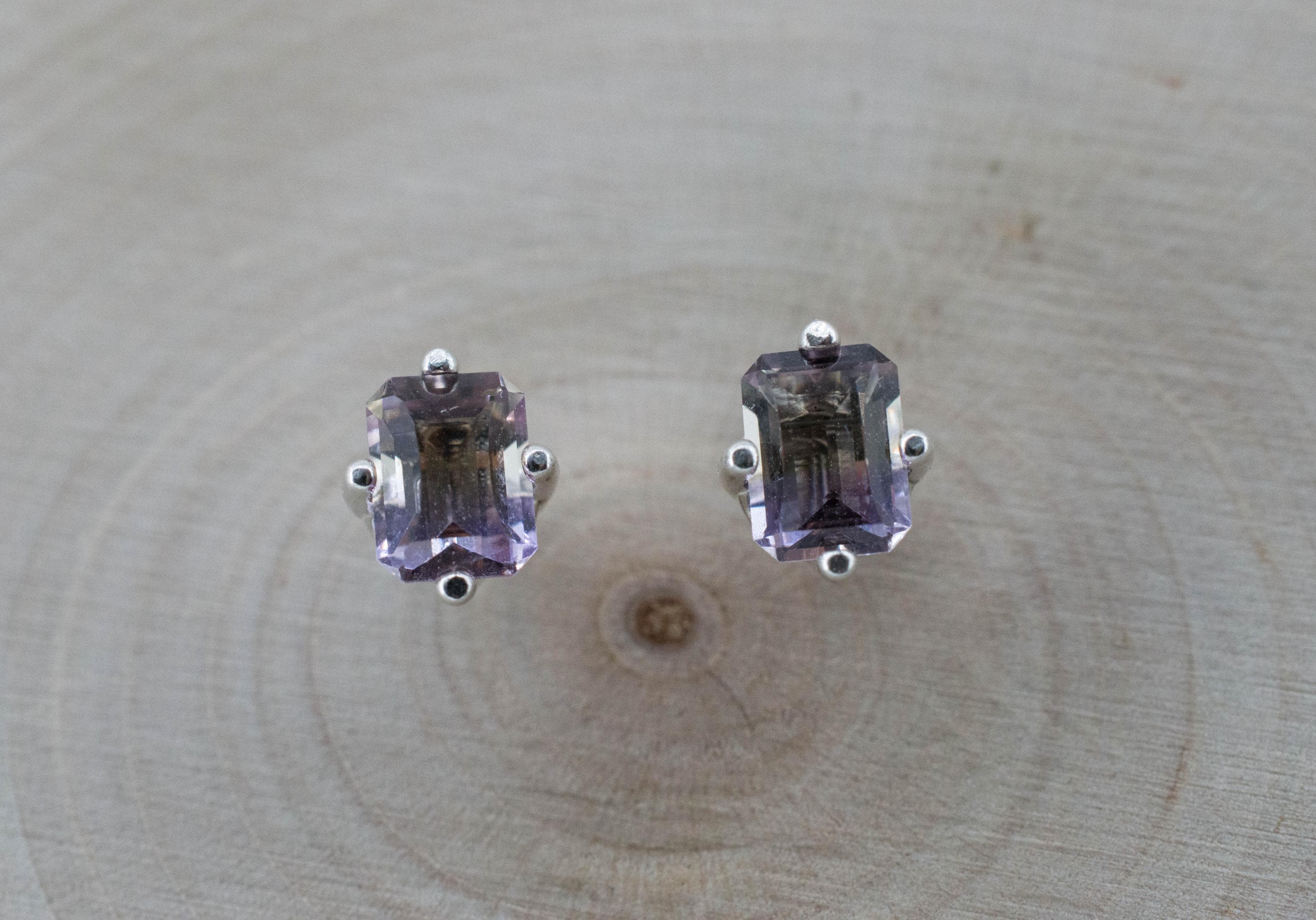 Ametrine Earrings; Natural Untreated Bolivia Ametrine; 1.115cts