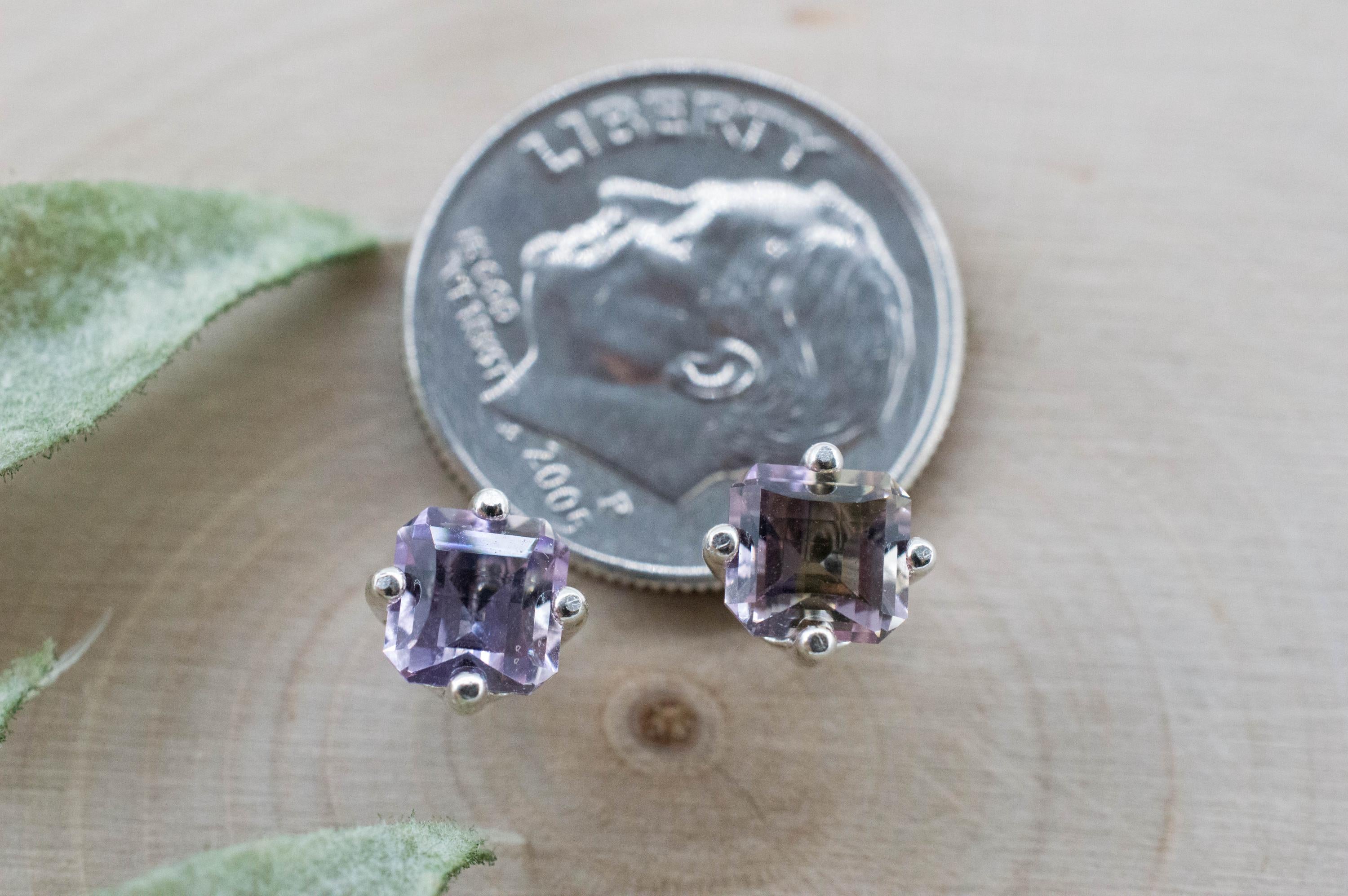 Ametrine Earrings; Natural Untreated Bolivia Ametrine; 1.260cts