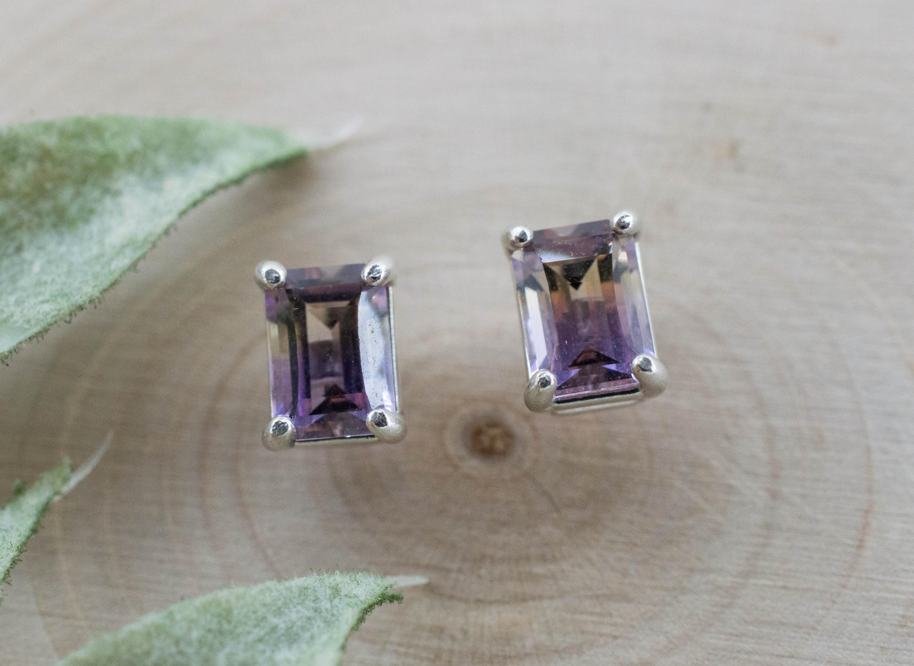 Ametrine Earrings; Natural Untreated Bolivia Ametrine; 1.590cts