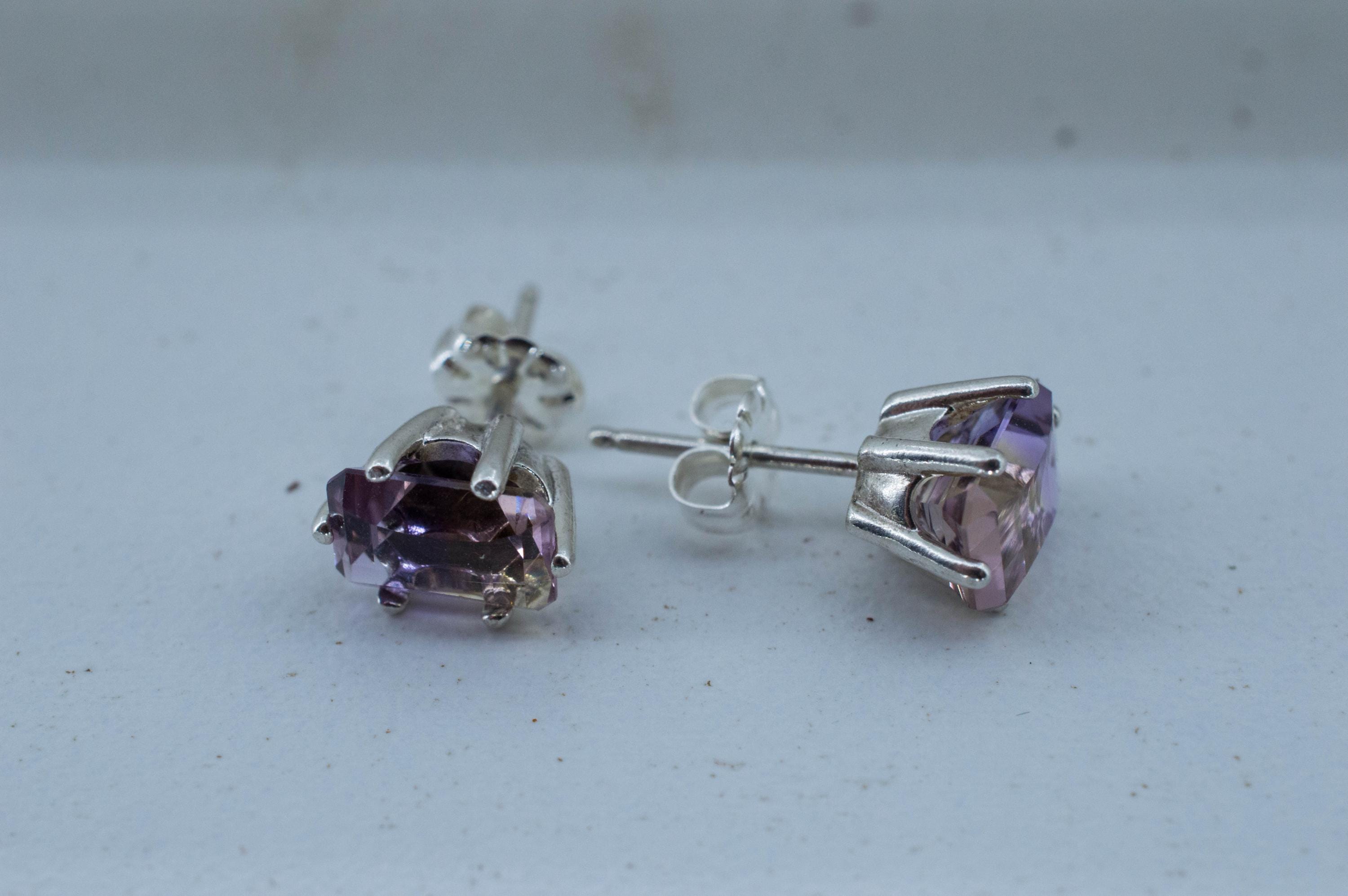 Ametrine Earrings; Natural Untreated Bolivia Ametrine; 2.845cts