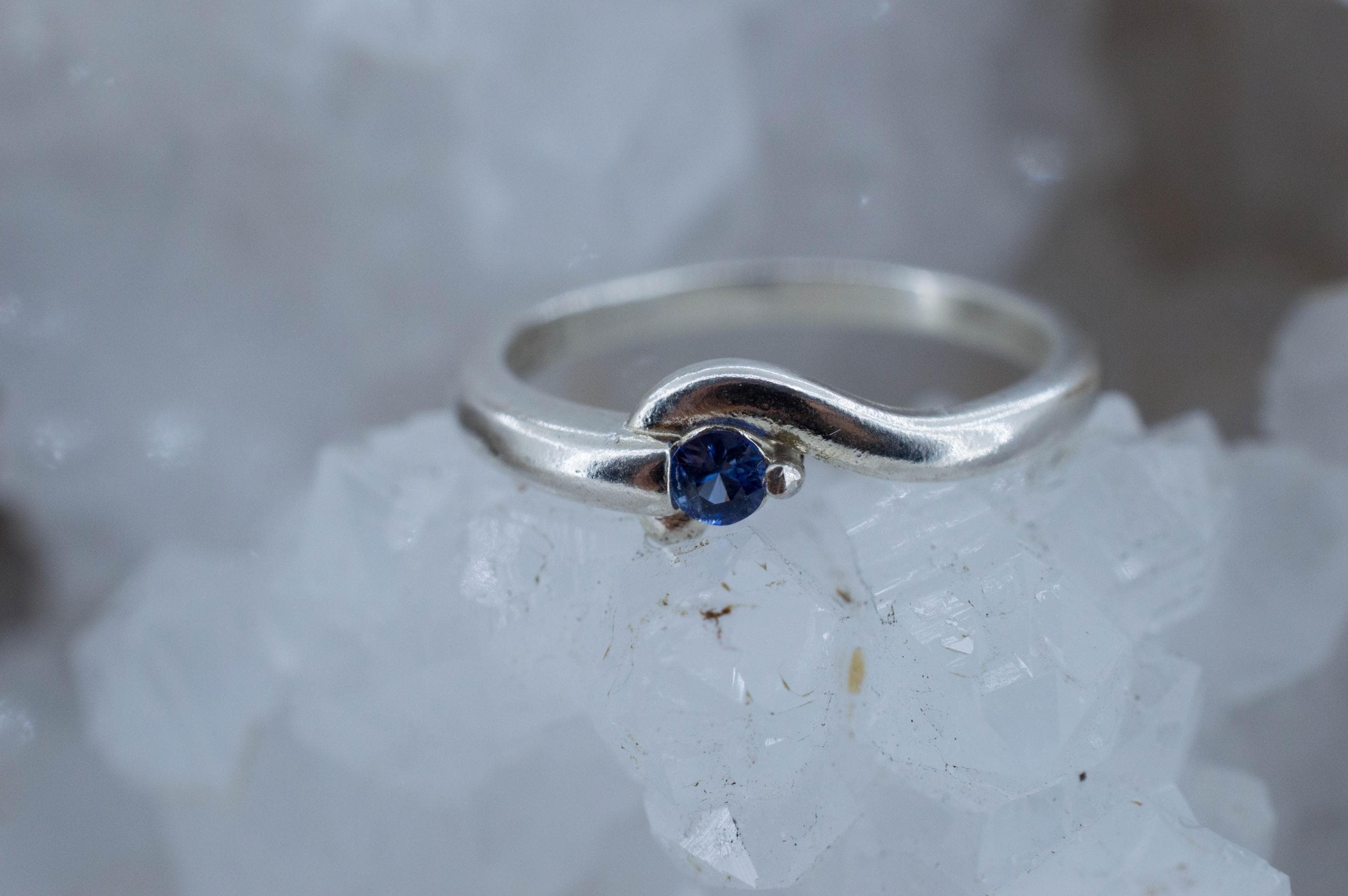 Benitoite Ring; Natural Untreated California Benitoite: 0.090cts